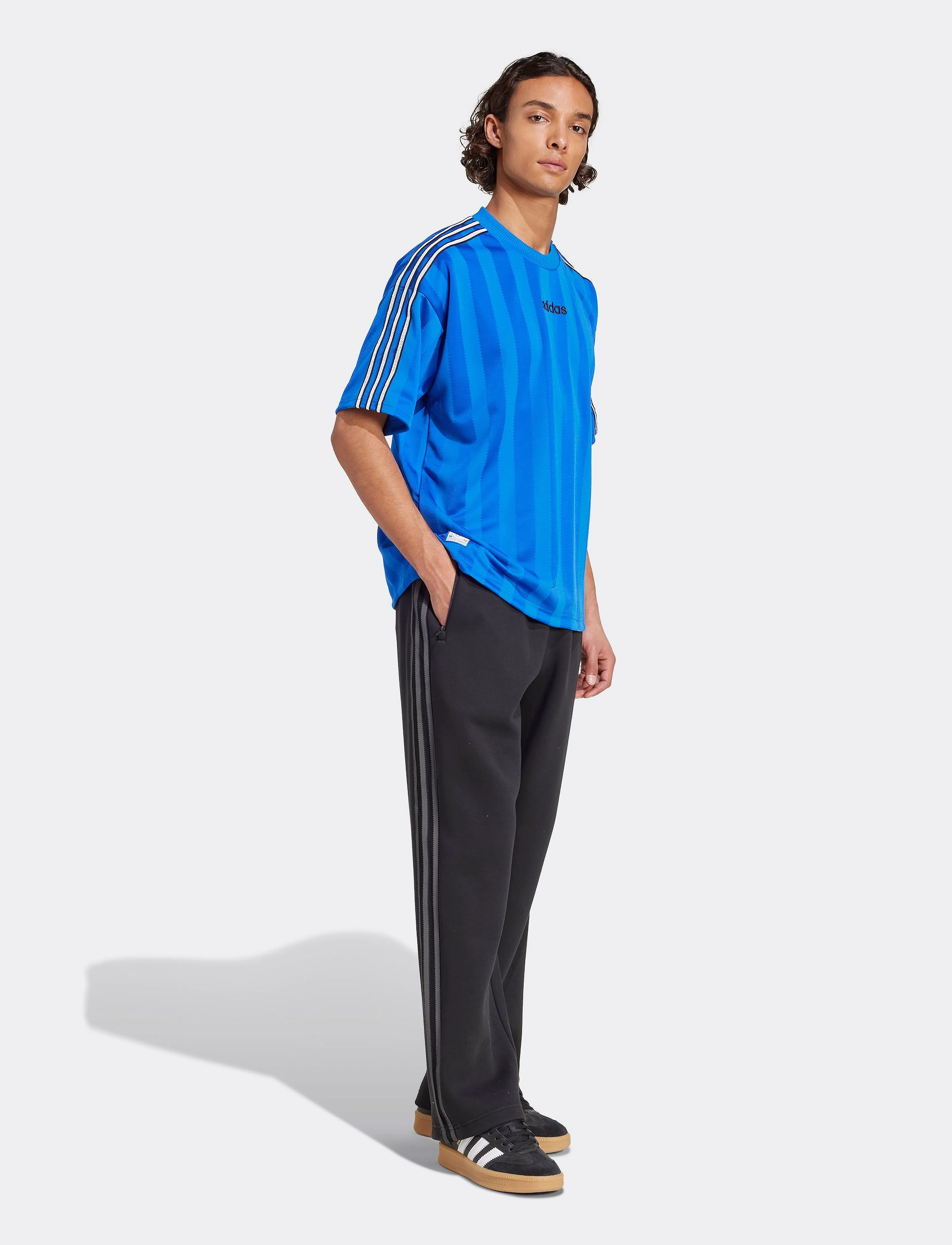 adidas Originals 90S Jrsy, Mænd, Stribet Jersey T-shirt, Blå, Str: XS