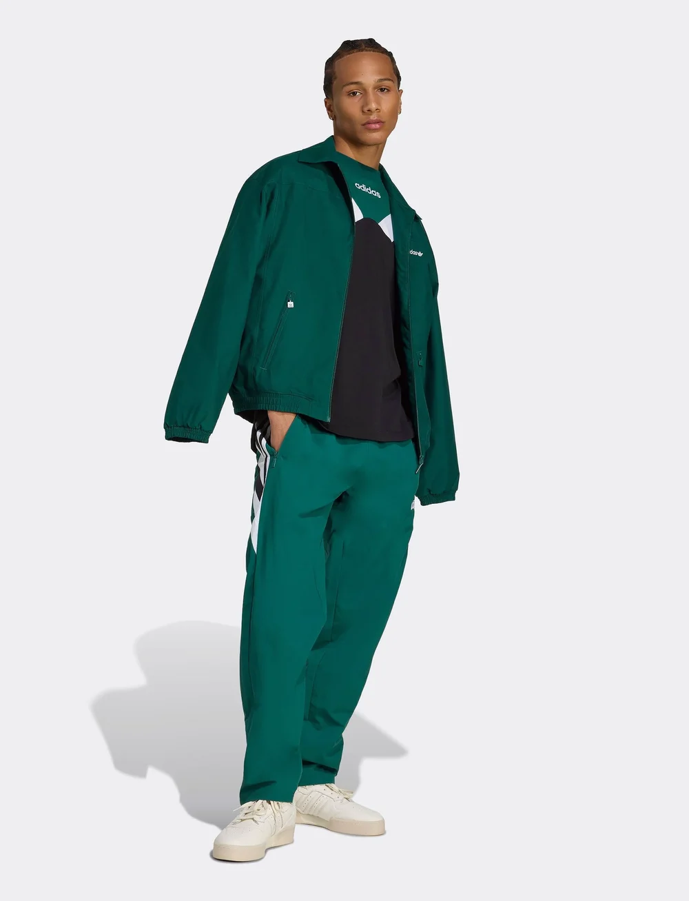 adidas Originals - BRUSHED TT - sportjackor - cgreen - 5