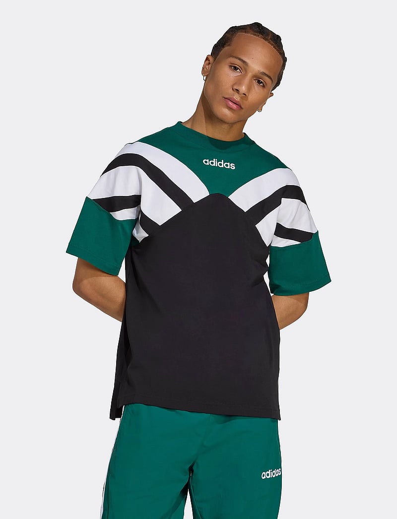 adidas Originals - CUTLINE TEE - t-shirts - black/cgreen - 0