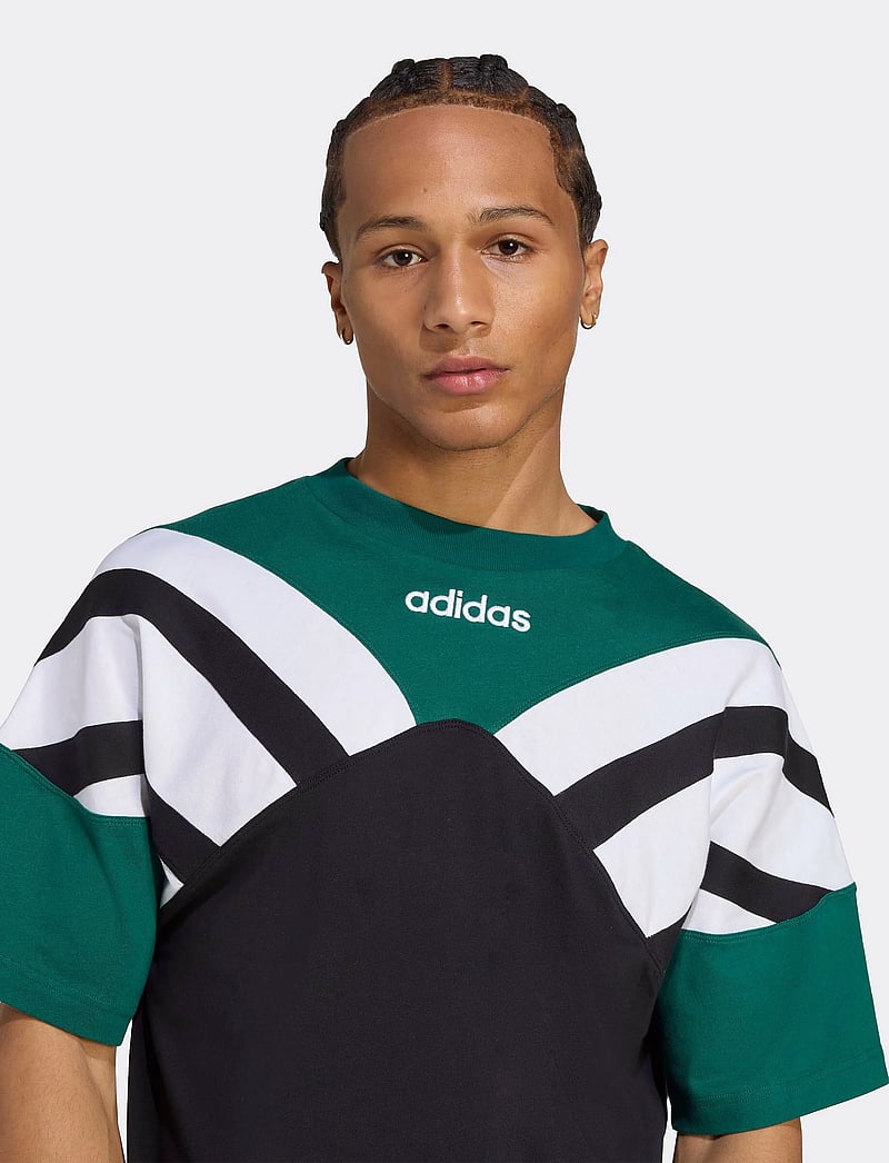 adidas Originals - CUTLINE TEE - t-shirts - black/cgreen - 4