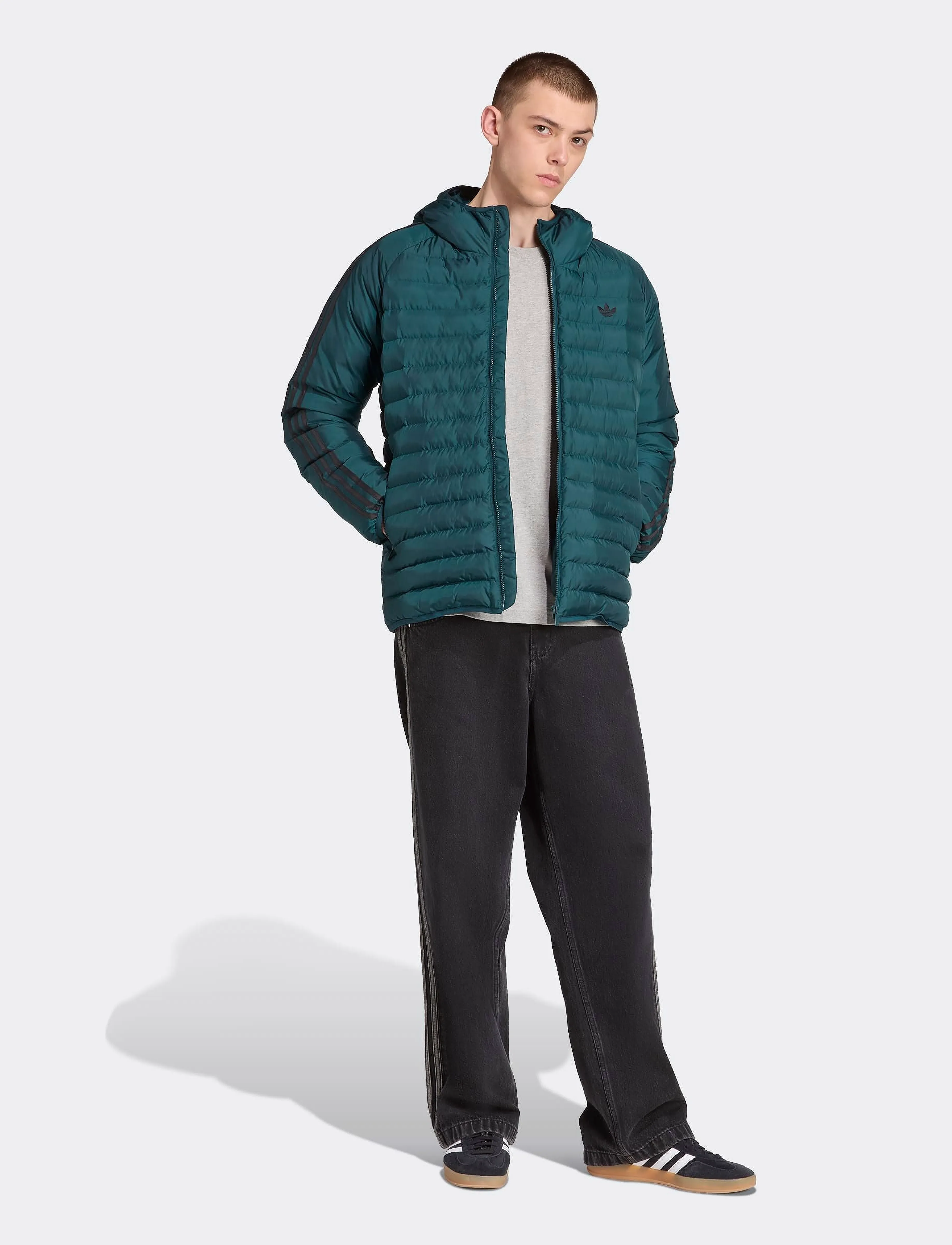 adidas Originals Pad Hooded Jkt, Vatteret Hættejakke, Grøn, Str: M