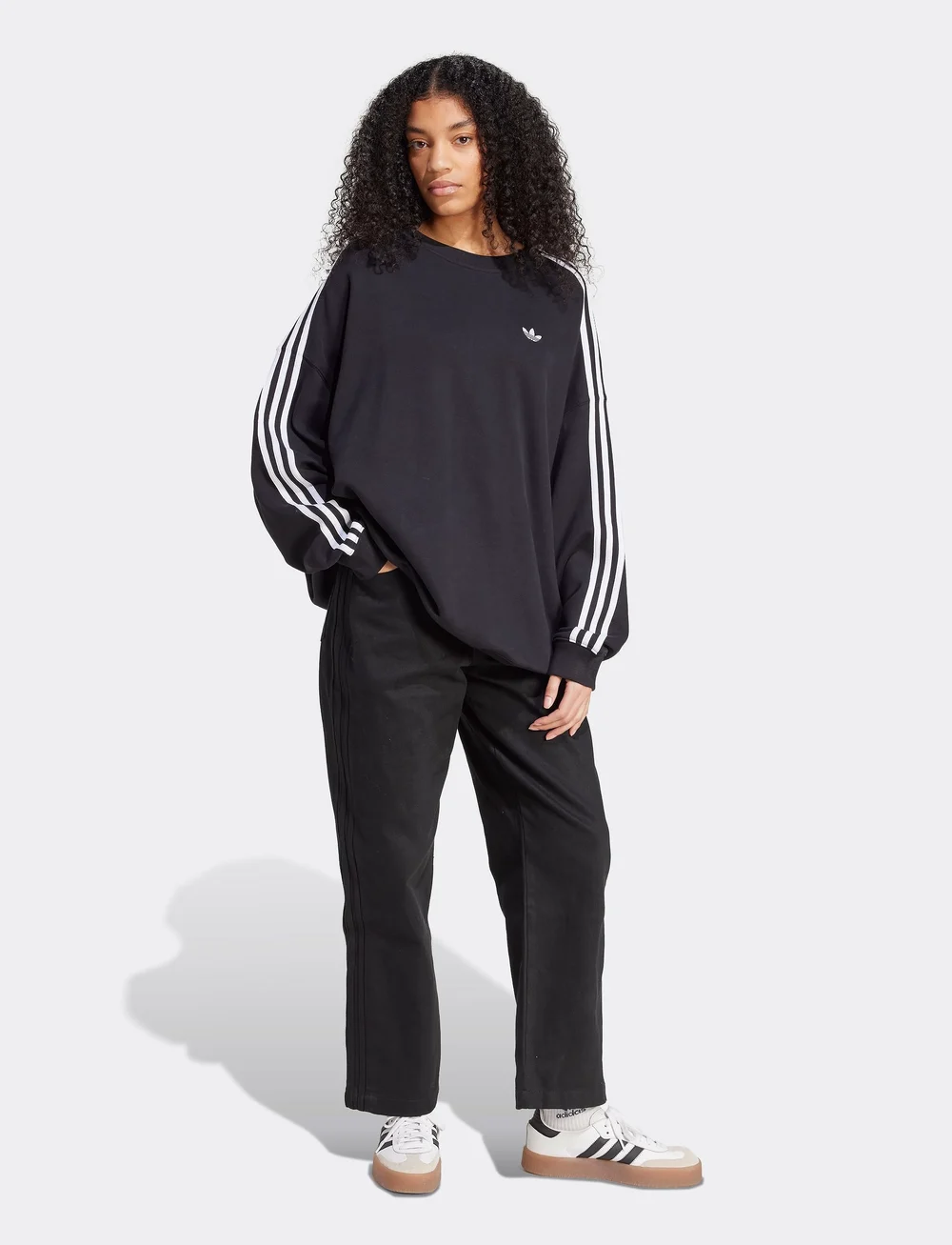 adidas Originals - 3S OS CREW - tops - black/white - 2