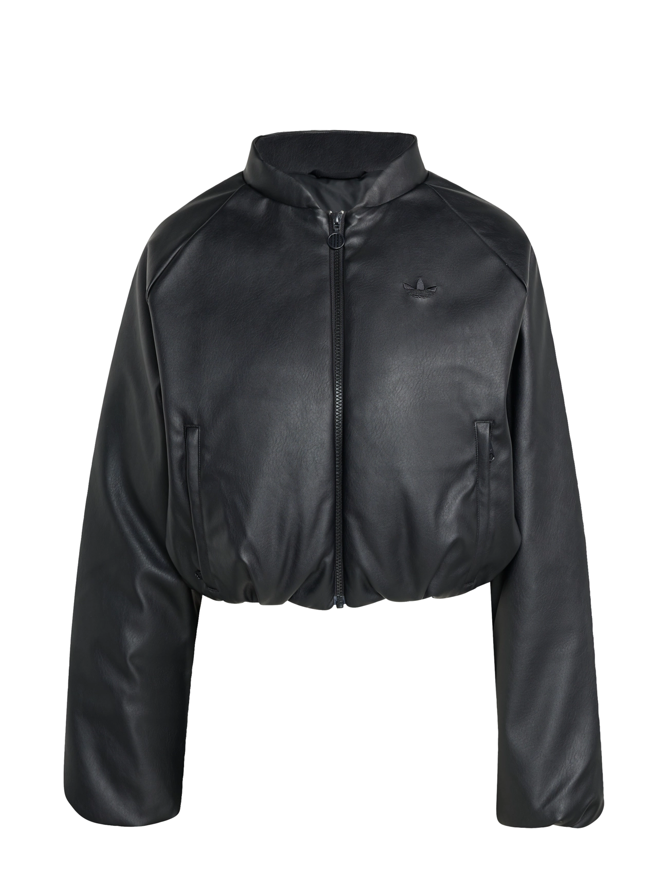 PLEATHER BOMBER - BLACK