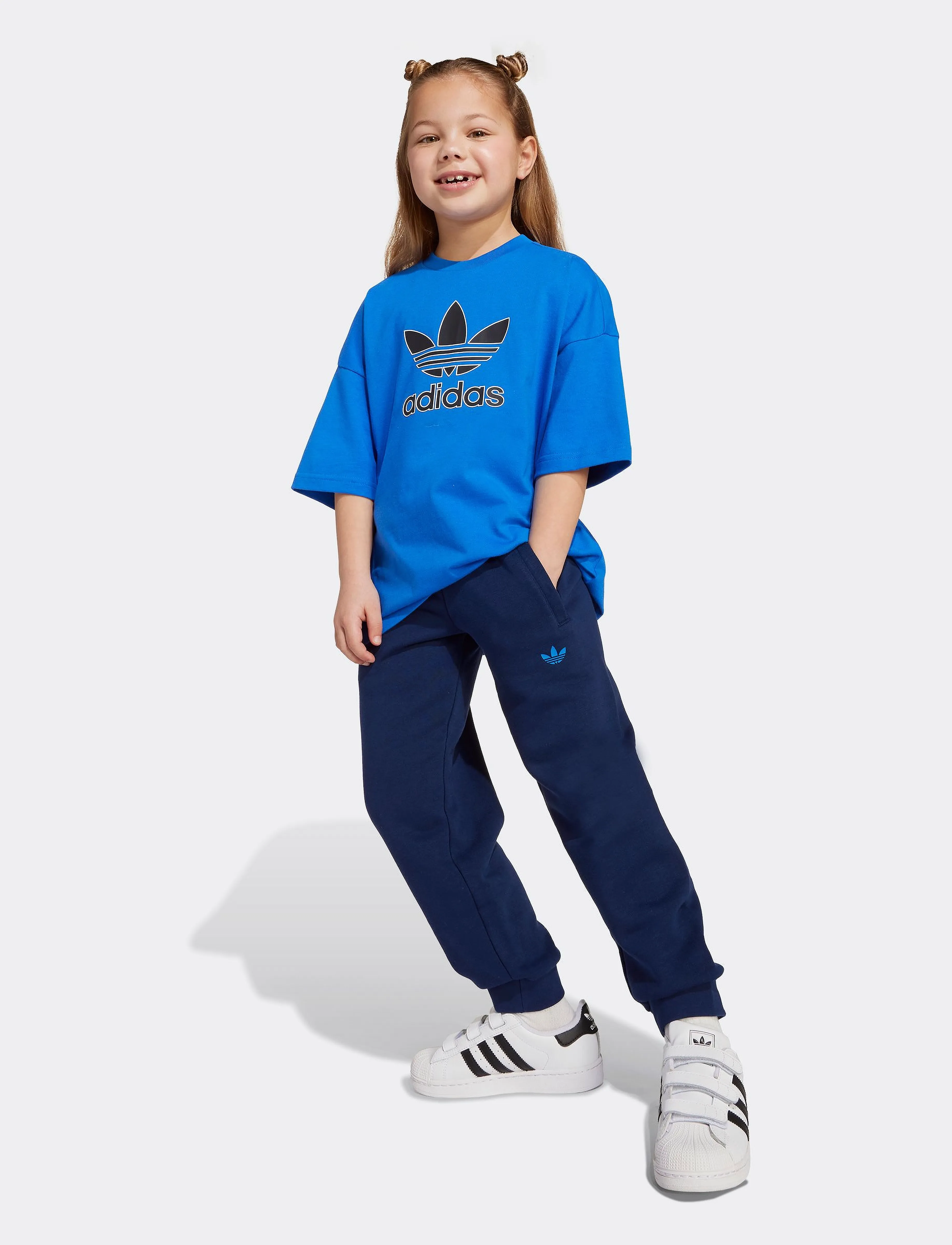 adidas Originals Trefoil Tee, Børn, Trefoil T-Shirt, Blå, Str: 110