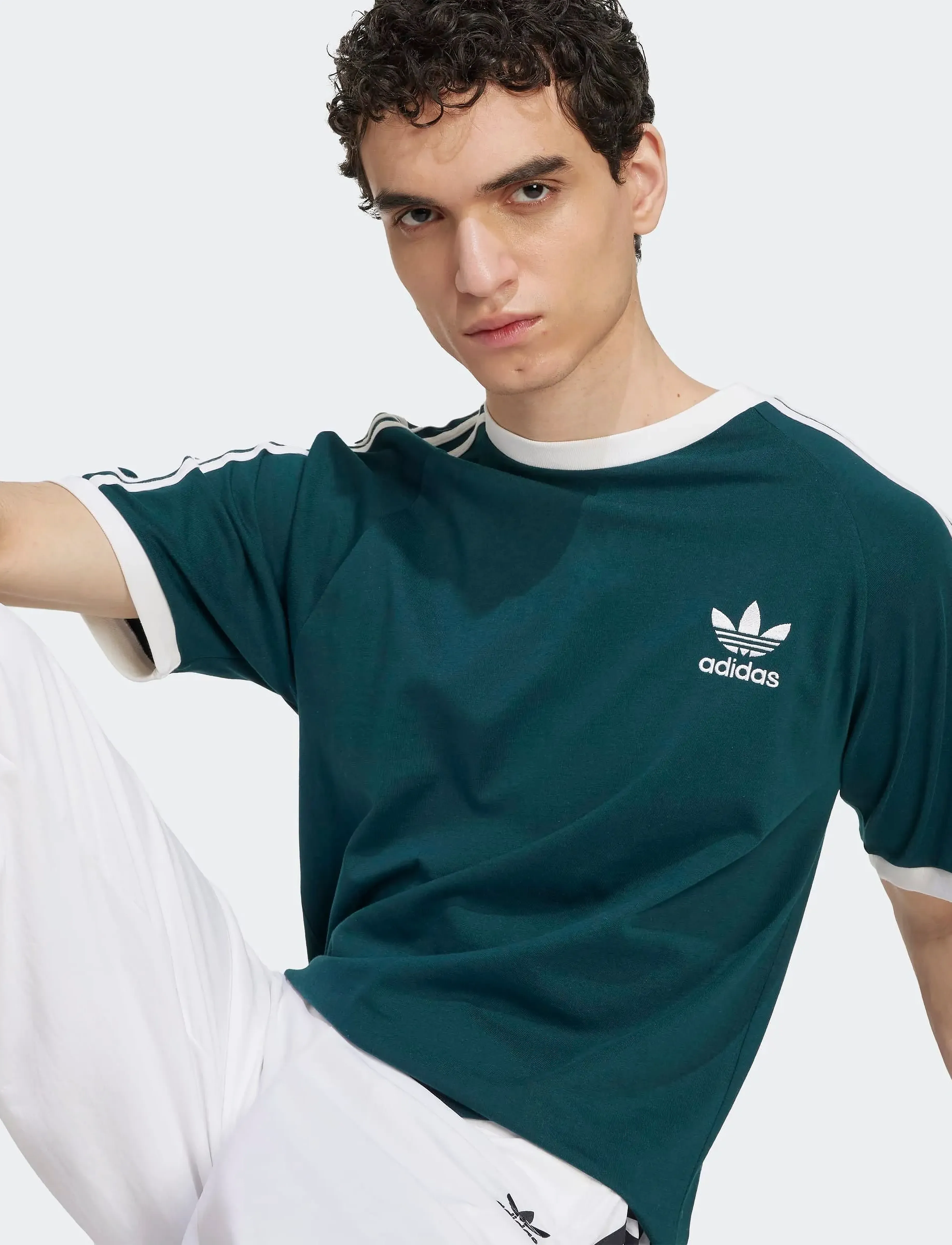 adidas Originals - 3-STRIPES TEE - oberteile & t-shirts - aurivy/white - 2