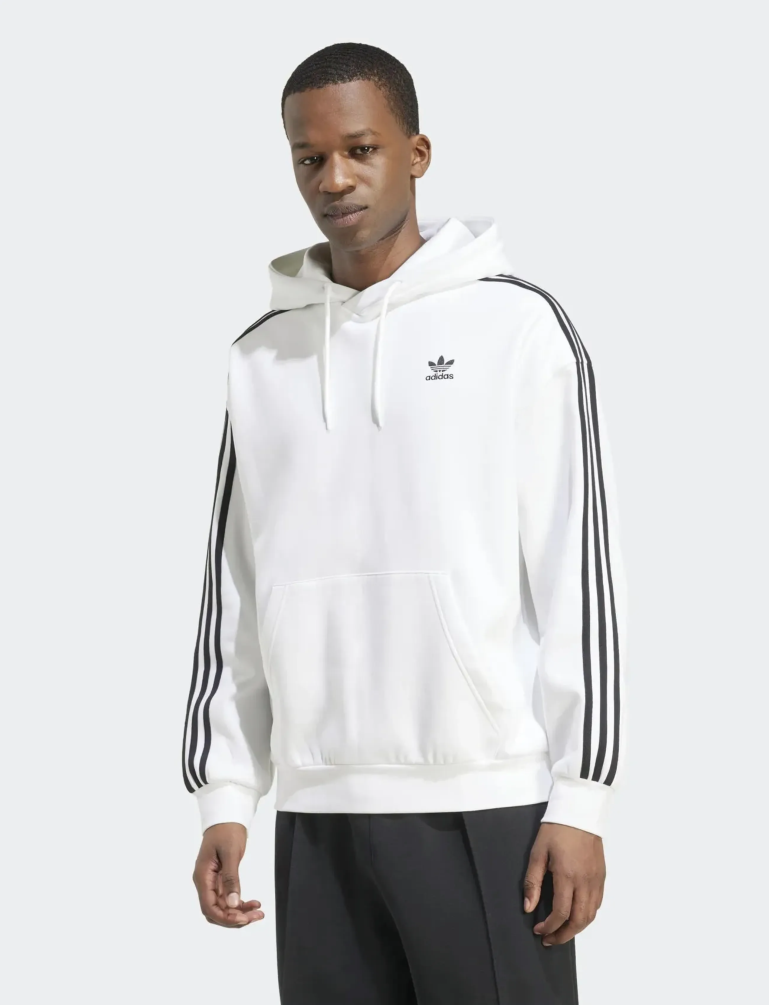 adidas Originals BAGGY HOODIE - Kapuzenpullover - WHITE/BLACK / white