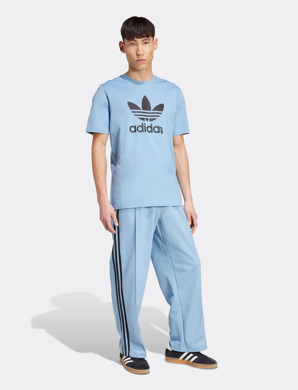 adidas Originals - TREFOIL T-SHIRT - oberteile & t-shirts - ashblu/black - 0