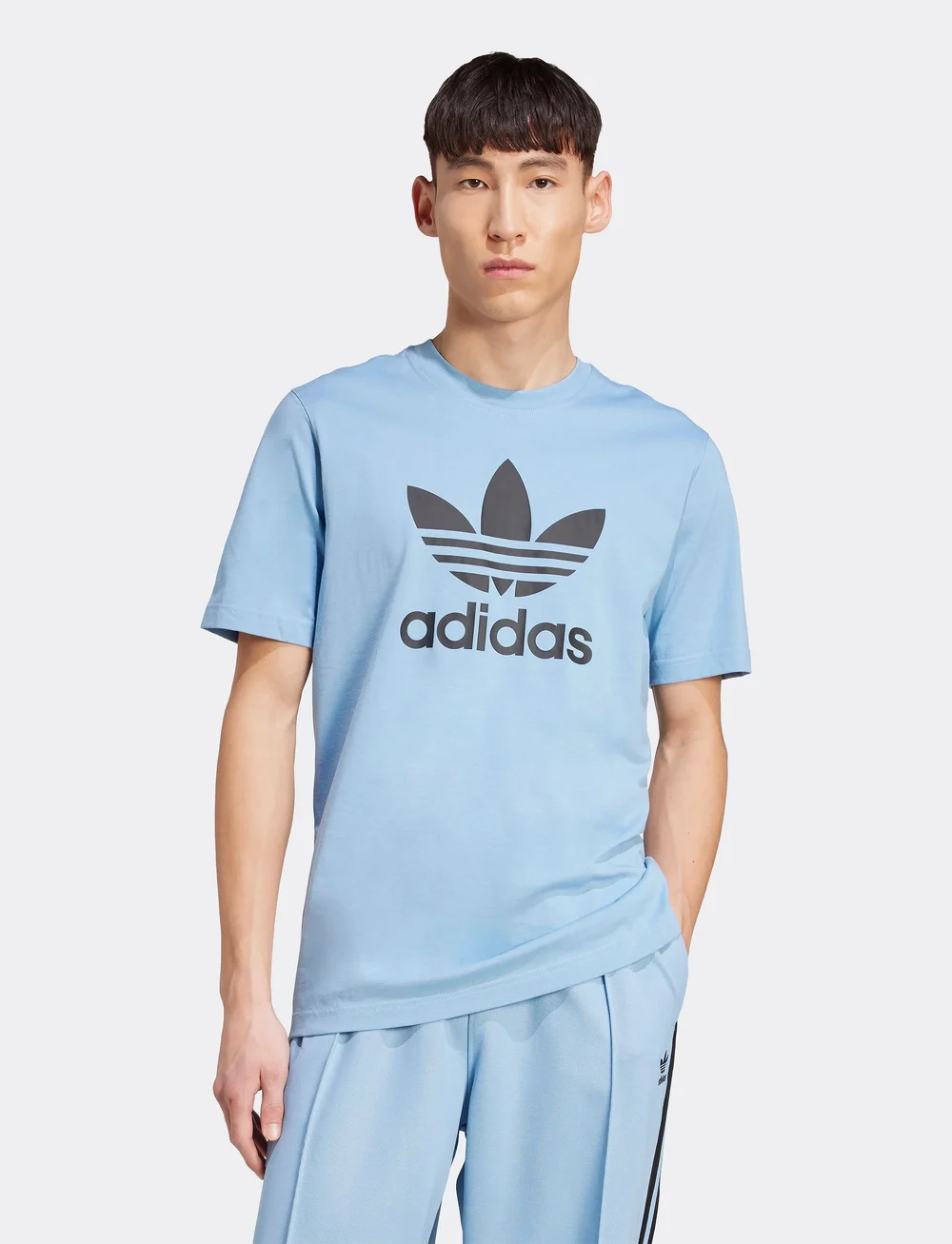 adidas Originals - TREFOIL T-SHIRT - oberteile & t-shirts - ashblu/black - 5
