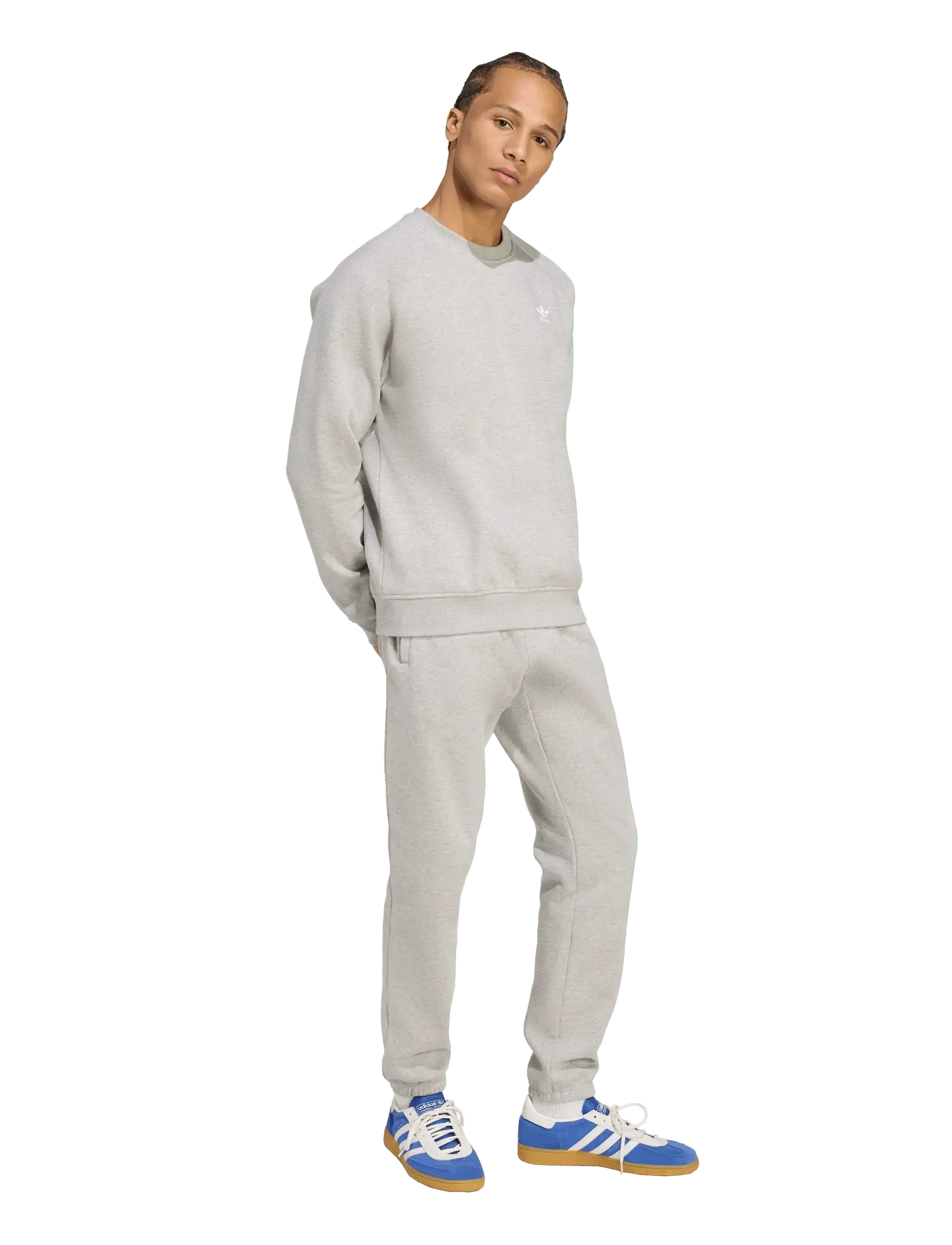 adidas Originals ESS CREW - Sweatshirts - MGREYH/WHITE / grey