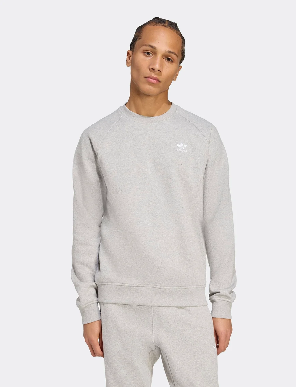 adidas Originals - ESS CREW - overdele - mgreyh/white - 4