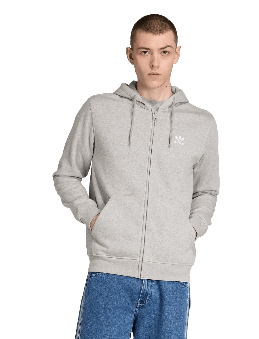 adidas Originals - ESS FZ HD - overdele - mgreyh/white - 0