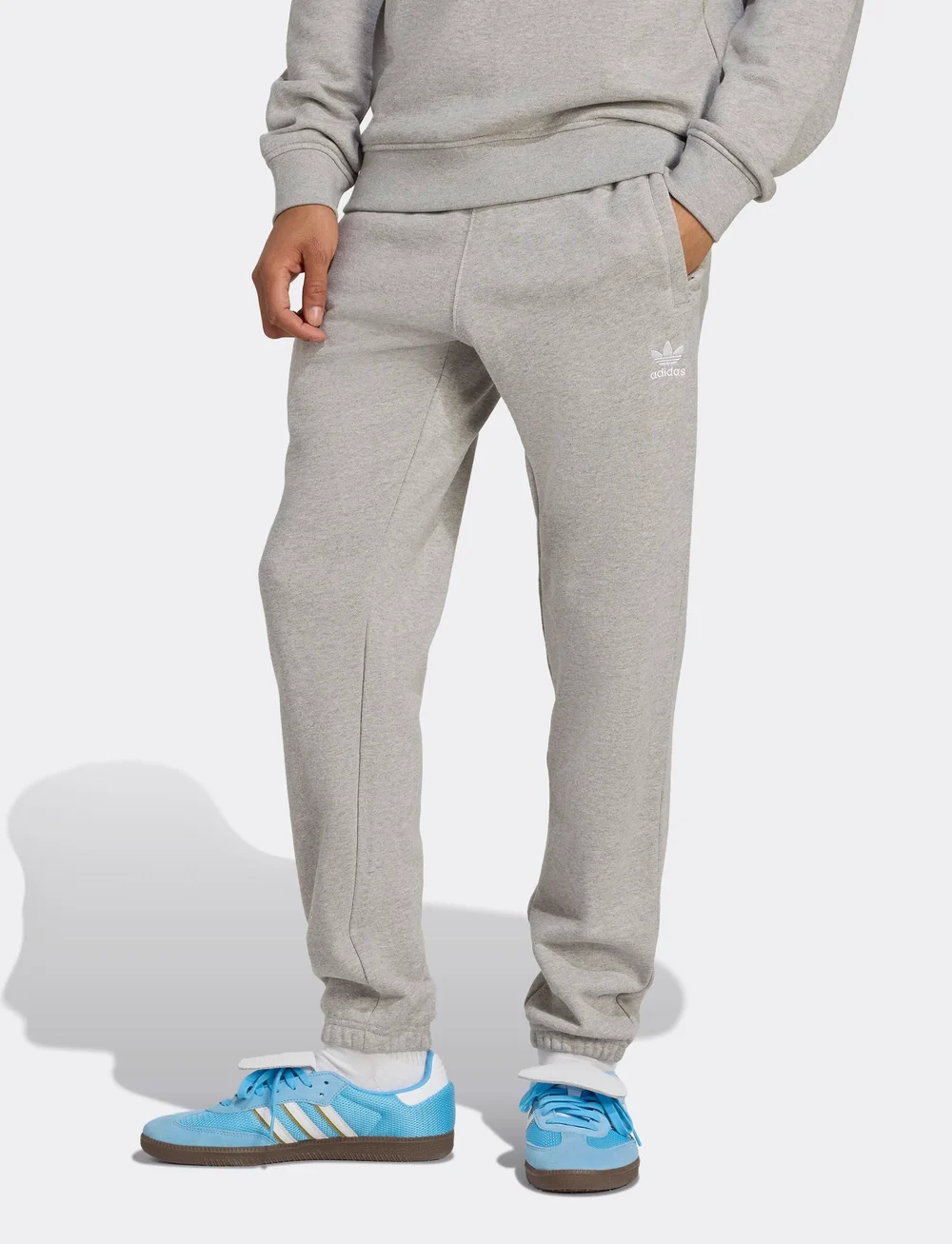 adidas Originals - ESS PANTS FT - hosen - mgreyh/white - 0