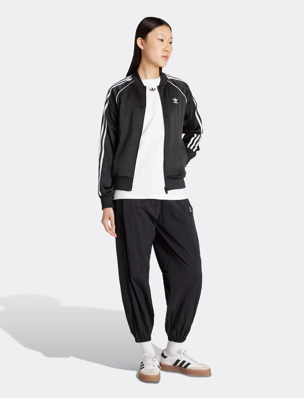 adidas Originals - SST SATIN TT - overdele - black/white - 0