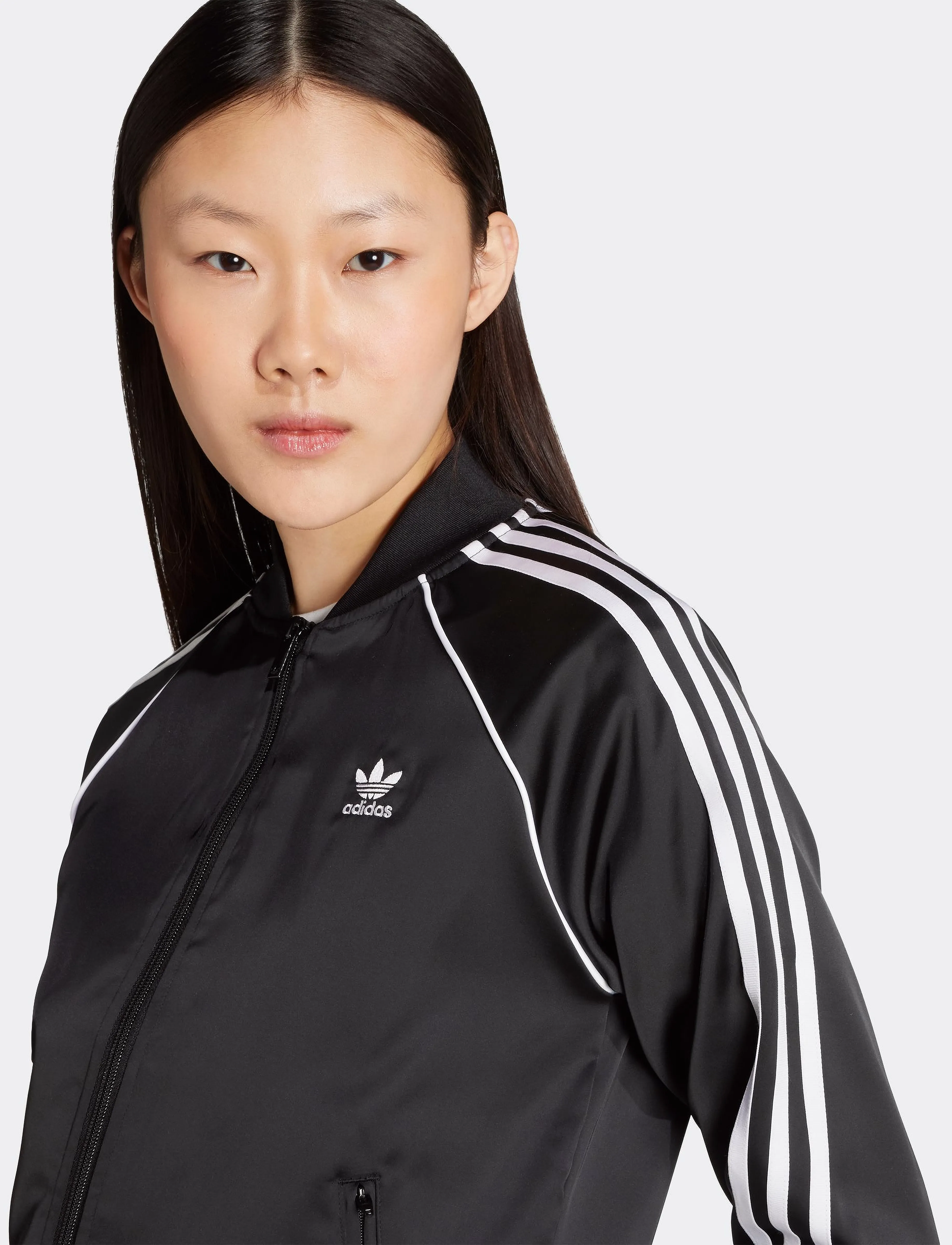 adidas Originals - SST SATIN TT - tops - black/white - 3