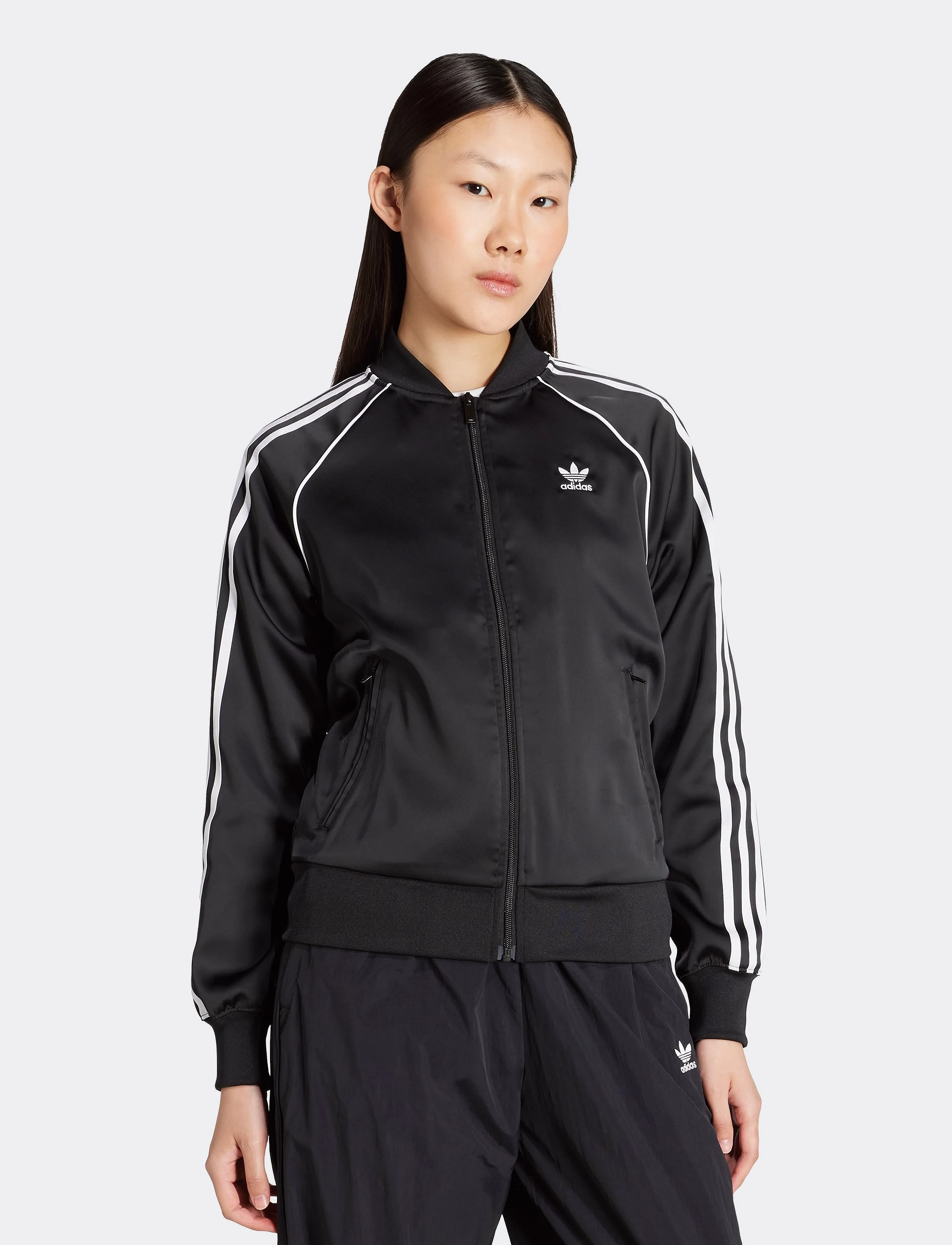 adidas Originals - SST SATIN TT - tops - black/white - 4