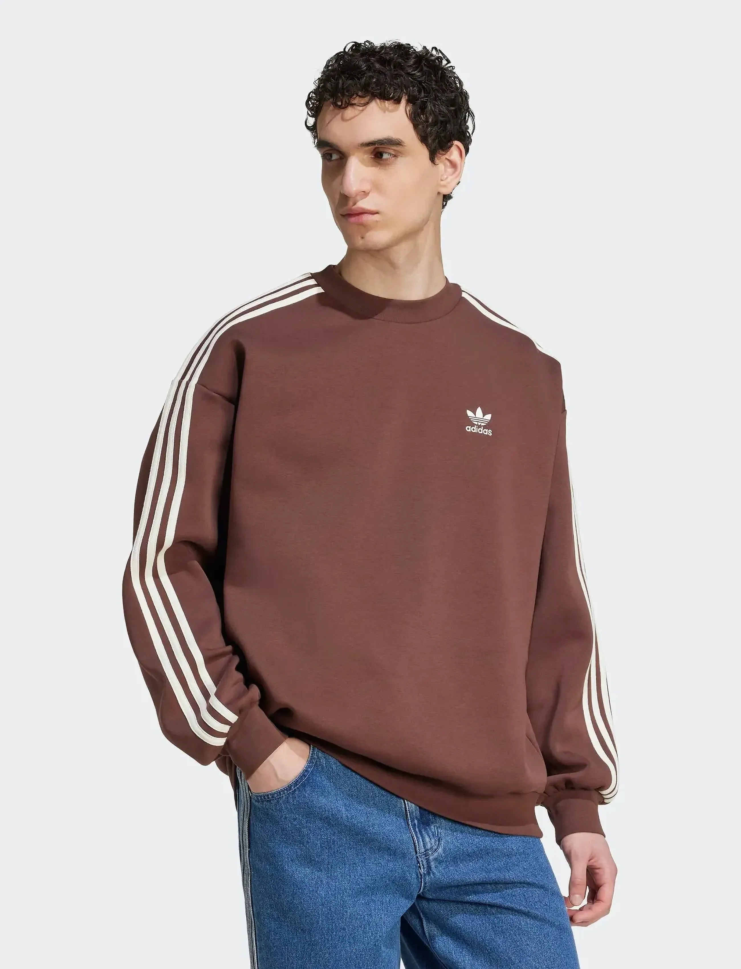 adidas Originals Oversize crew - Streetwear - AUBURN/OWHITE / brown