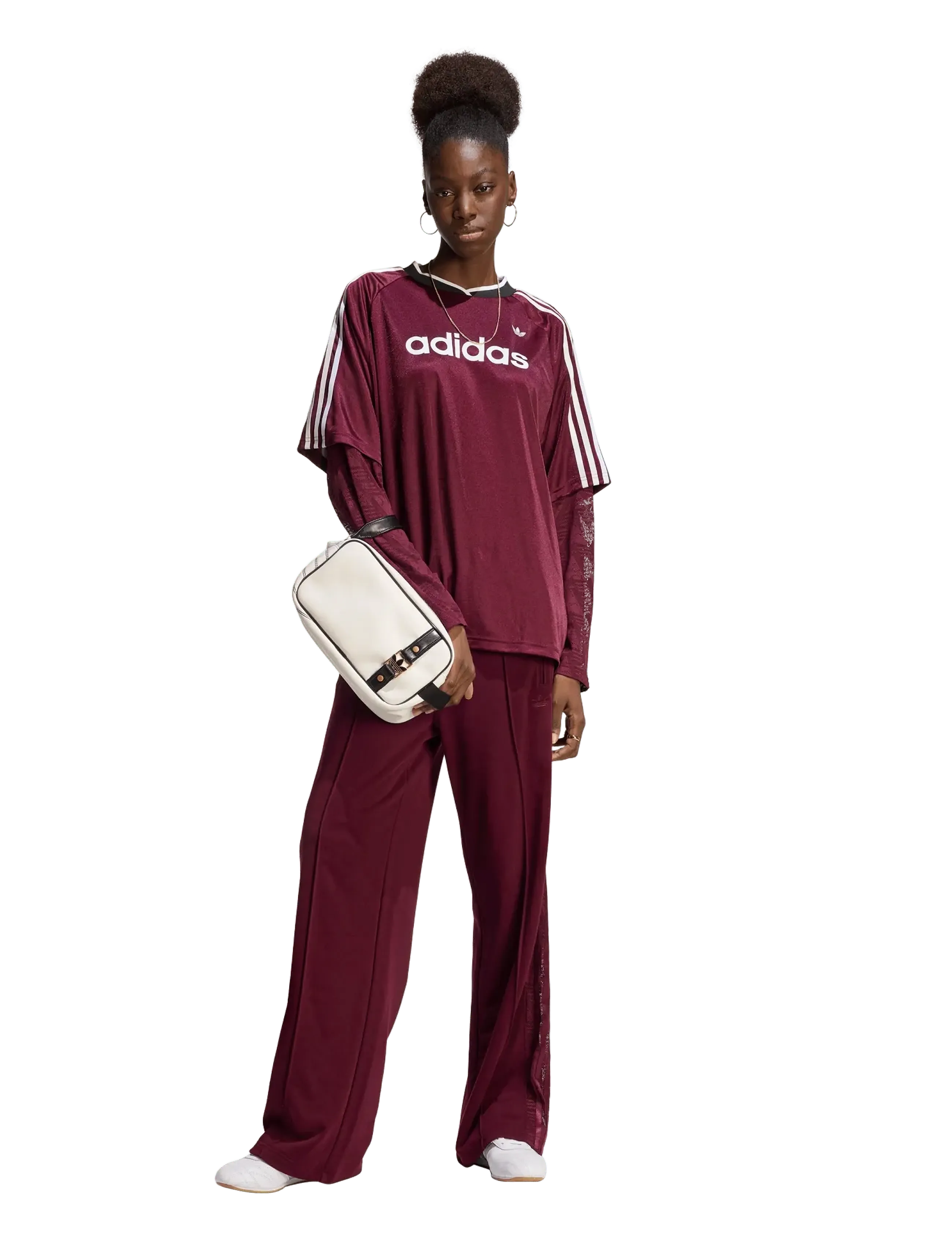 adidas Originals Lace Ls Jersey, Kvinder, Langærmet Blondejersey, Bordeaux, Str: L