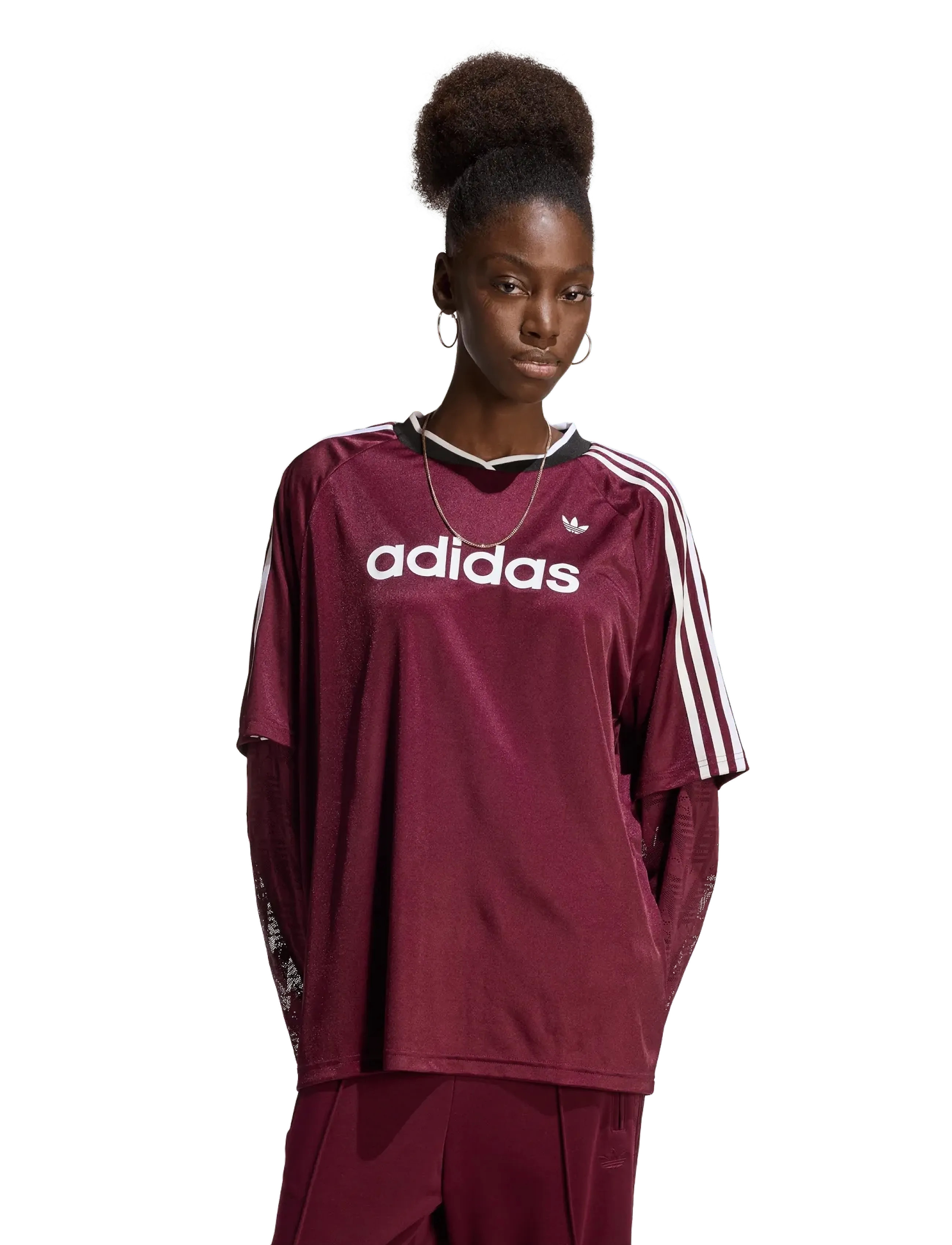 adidas Originals - LACE LS JERSEY - langærmede t-shirts - maroon - 3