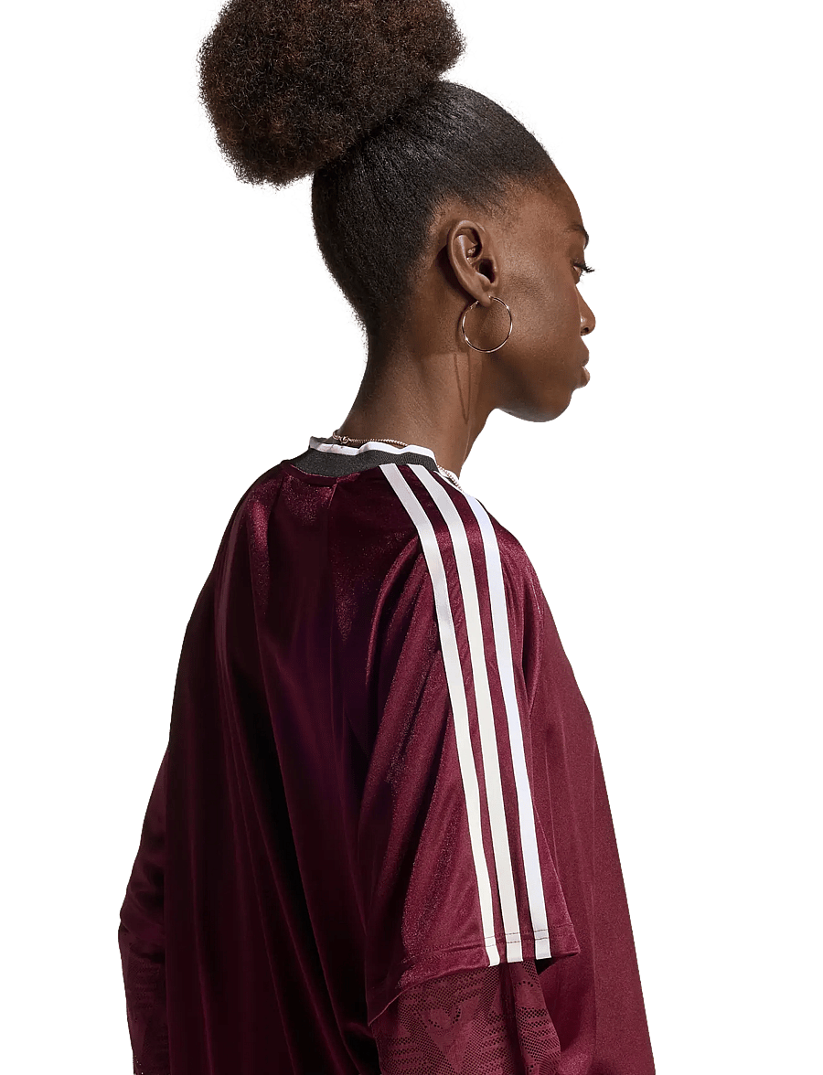 adidas Originals - LACE LS JERSEY - långärmade tröjor - maroon - 5