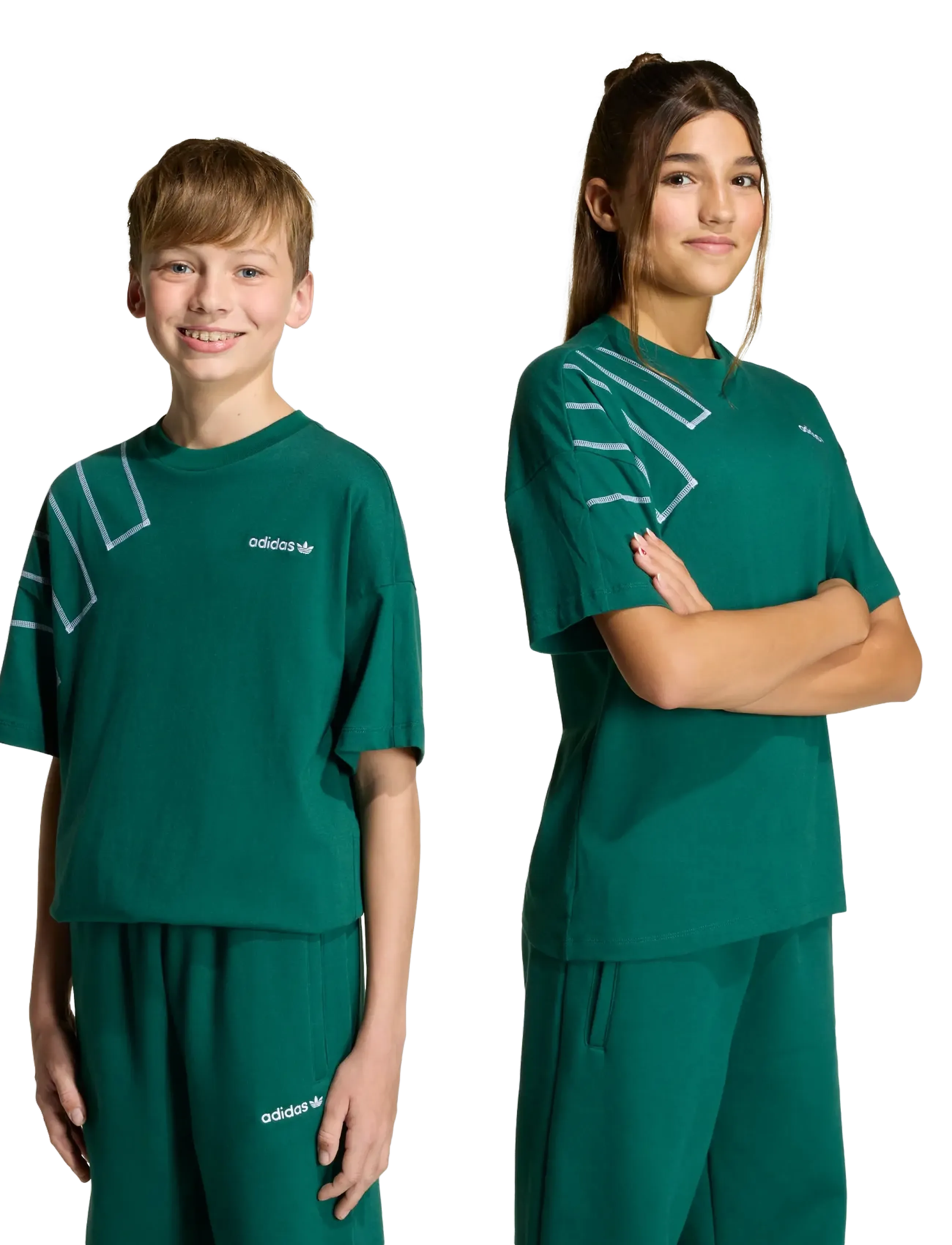 adidas Originals - LO BLOCKED TEE - sports tops - cgreen - 2