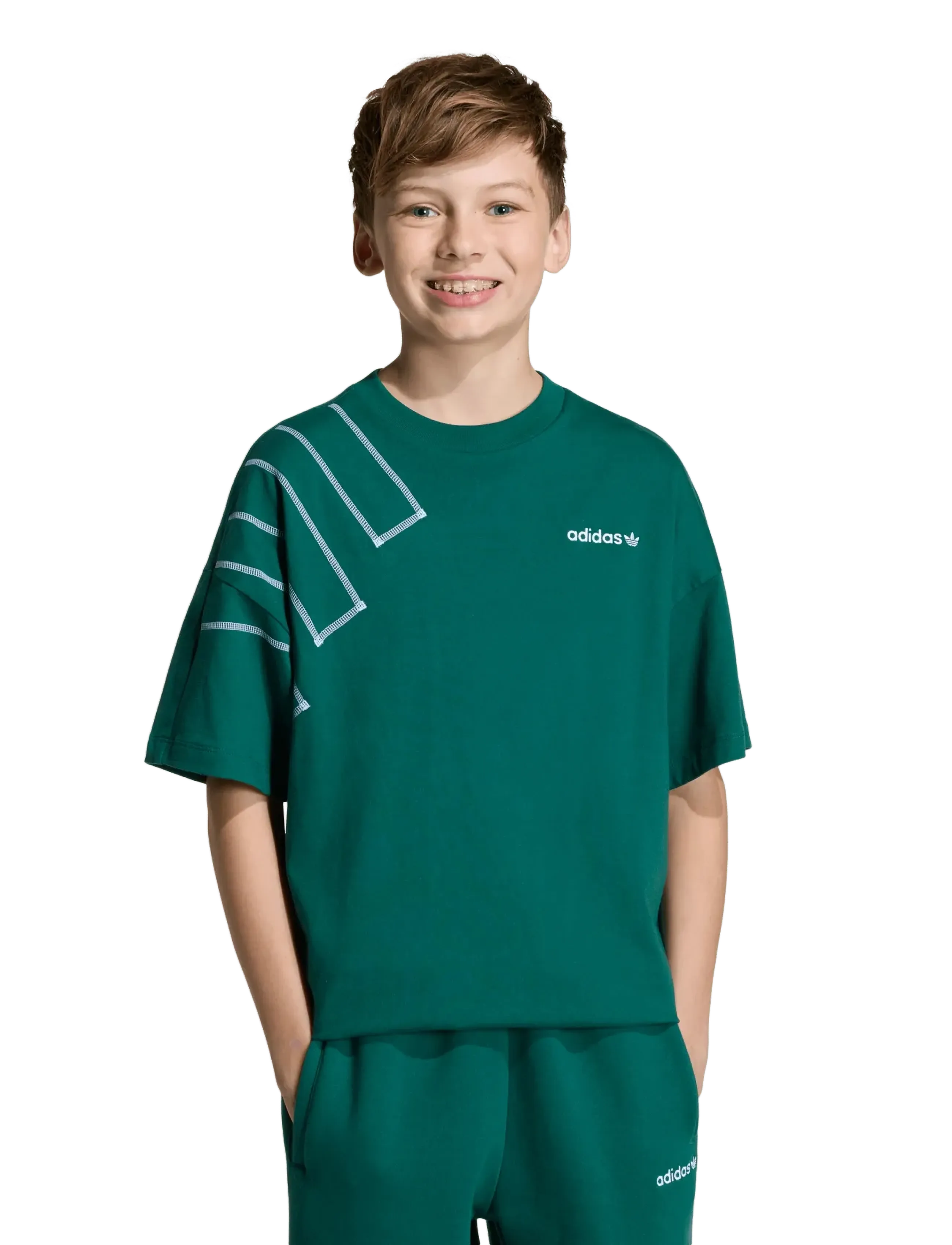 adidas Originals - LO BLOCKED TEE - sports tops - cgreen - 3