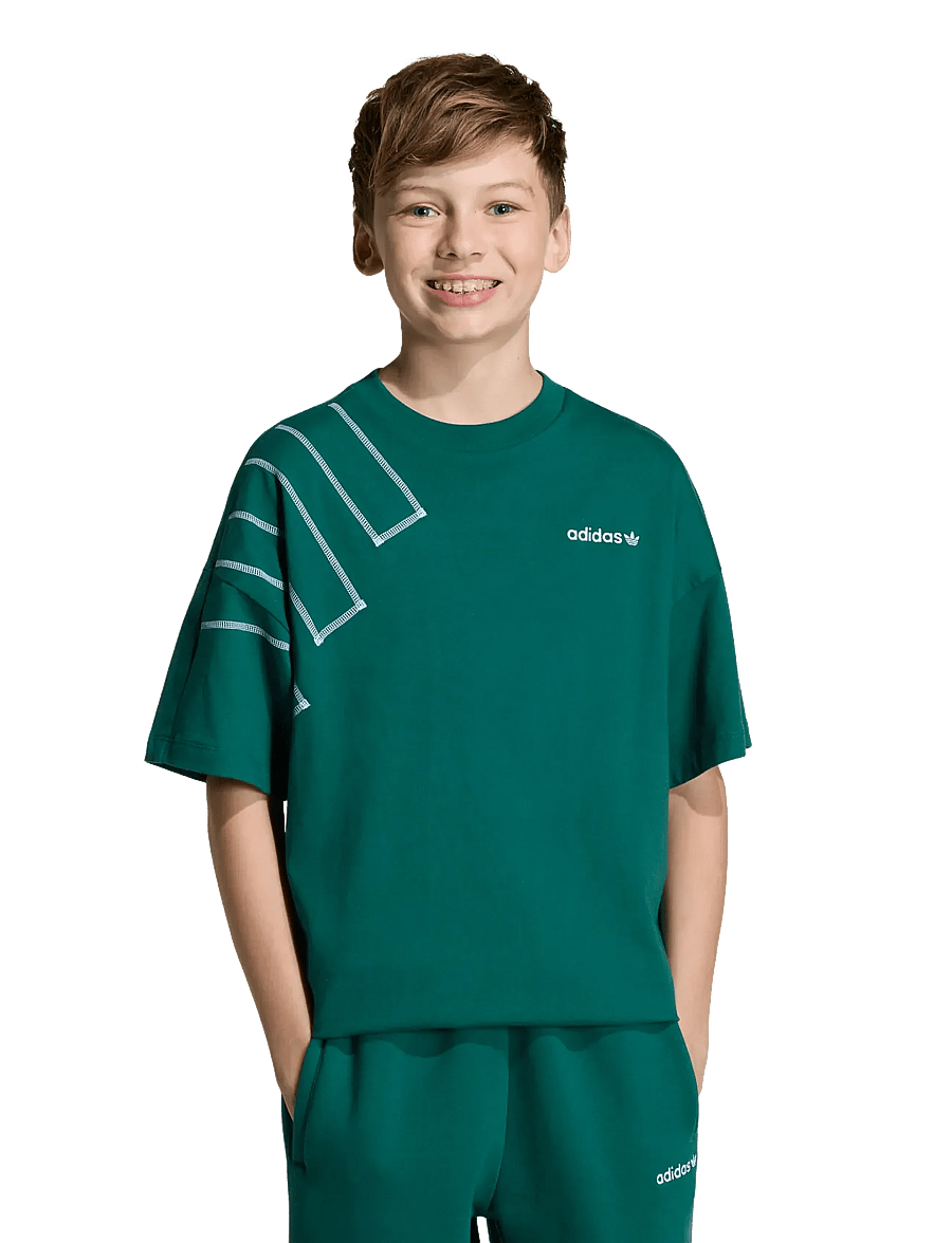 adidas Originals - LO BLOCKED TEE - sportoberteile - cgreen - 3