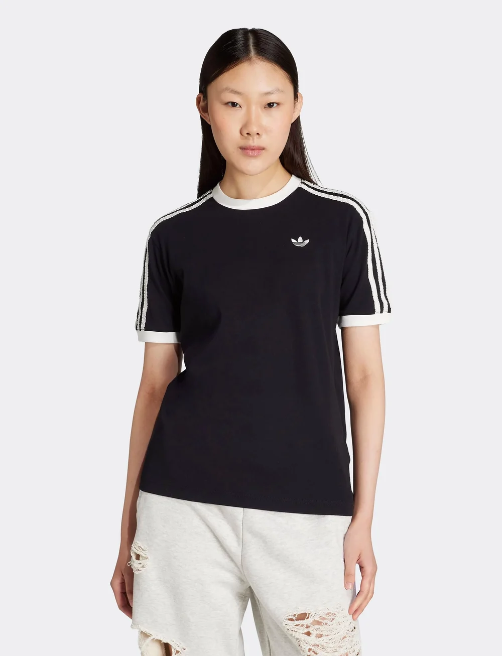 adidas Originals - RUFFLE 3S TEE - t-shirts - black - 0