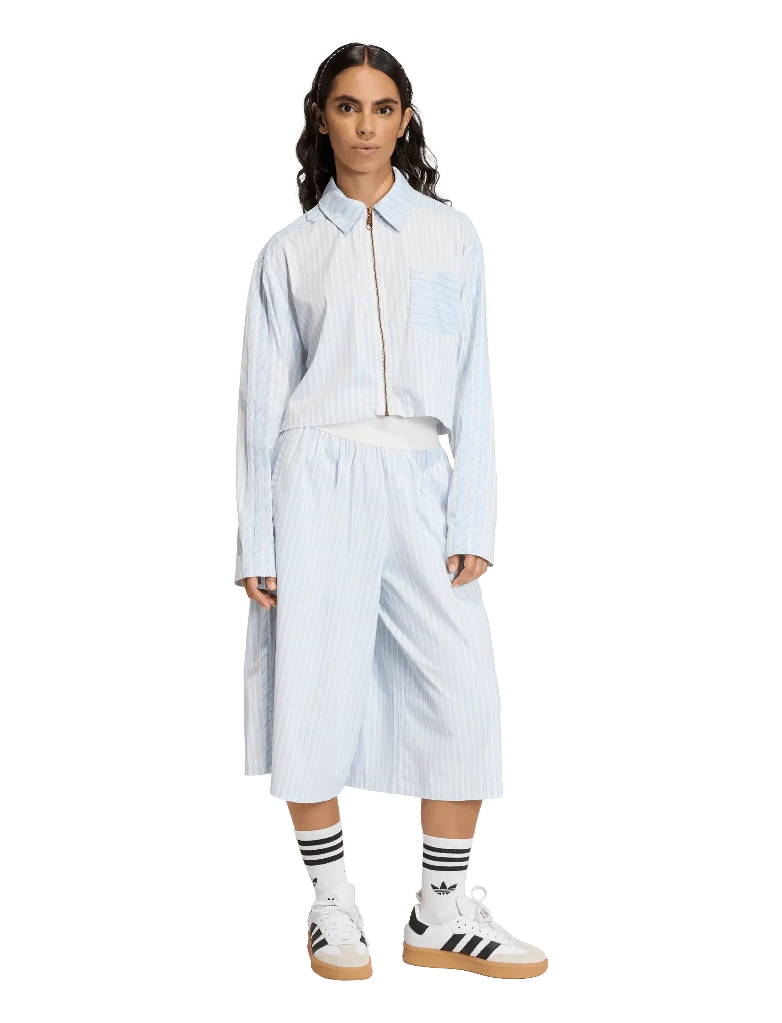 adidas Originals P ESS SHI - Crop Tops - CRSK/AMBSKY / blue