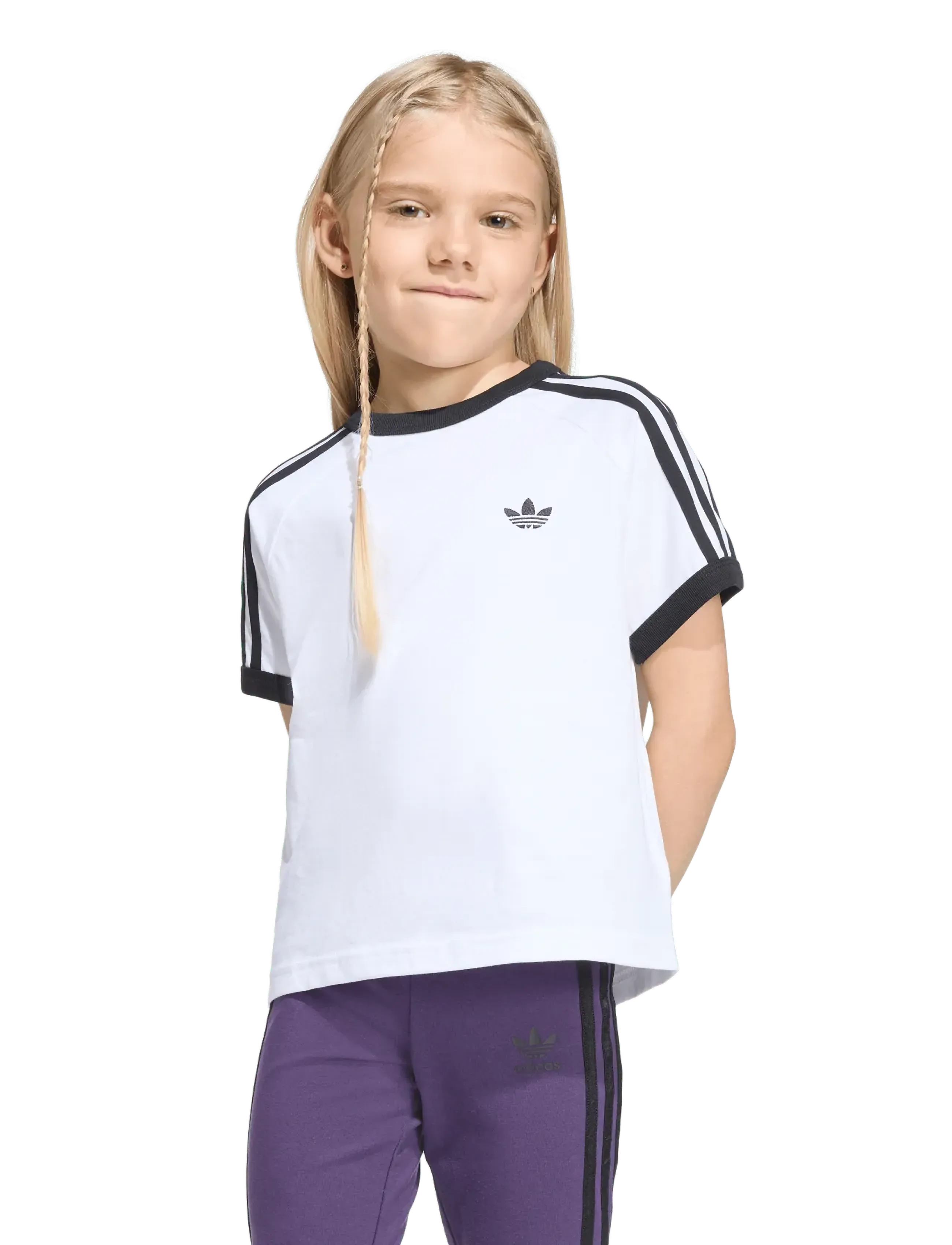 adidas Originals - 3 STRIPES TEE - sports tops - white/black - 3