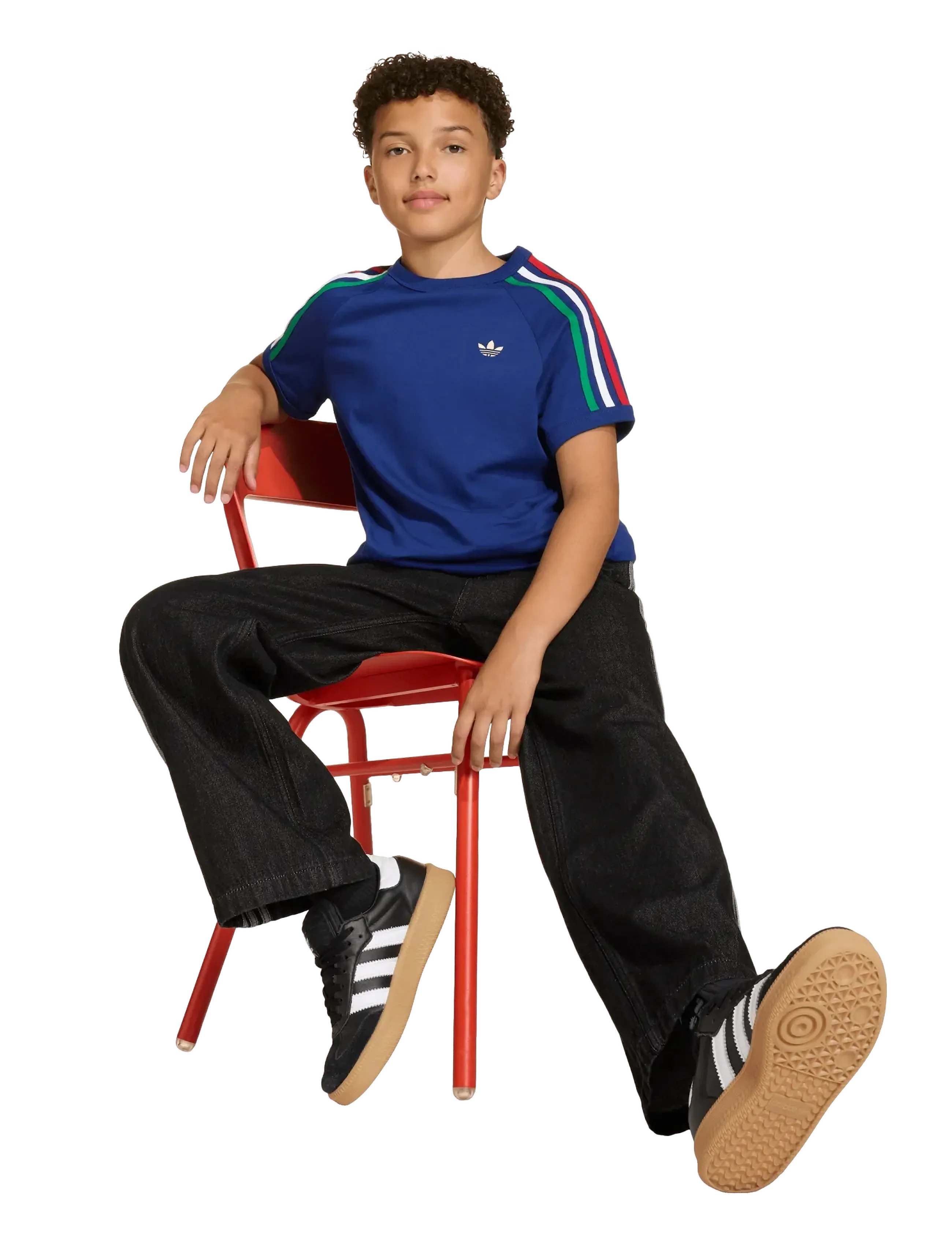 adidas Originals - 3 STRIPE TEE - topy sportowe - vicblu/lgfogo - 3