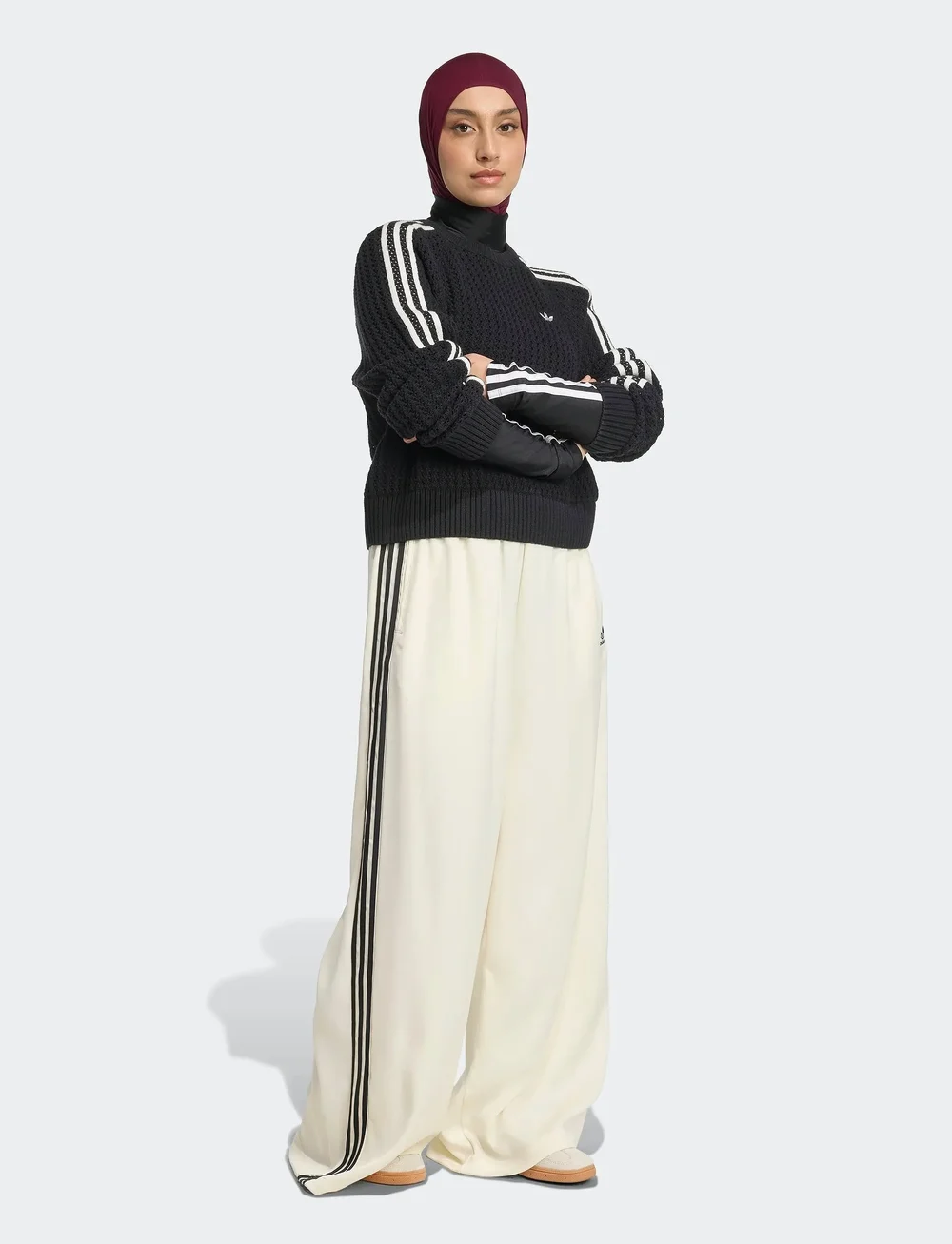 adidas Originals - SATIN TP WL - casual byxor - crewht/black - 4