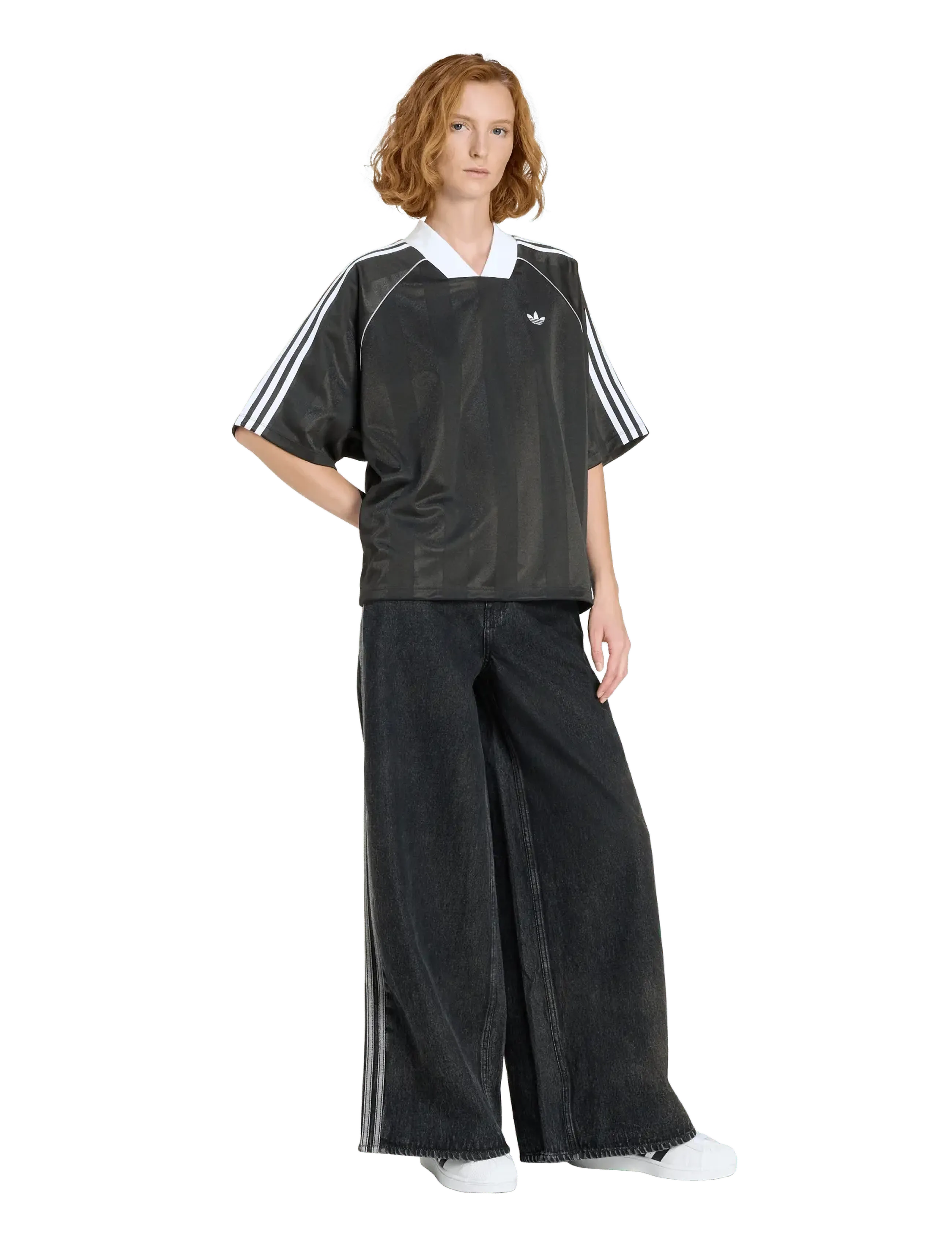adidas Originals 3S JAQUARD TEE - T-shirts & Toppar - BLACK / black
