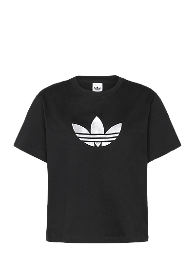 adidas Originals TREFOIL BOXY T - T-Shirts - BLACK / black