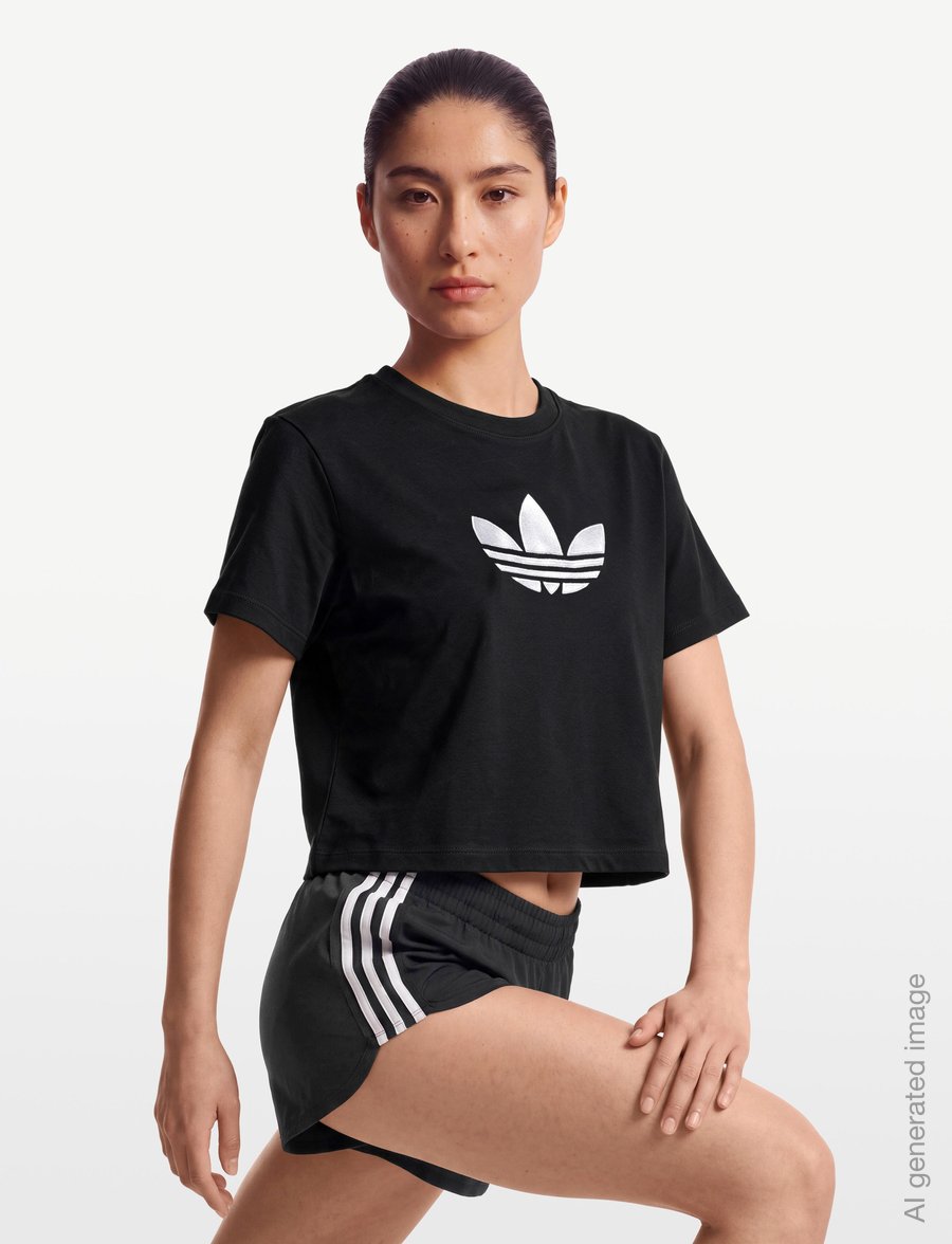 adidas Originals - TREFOIL BOXY T - t-shirts - black - 3