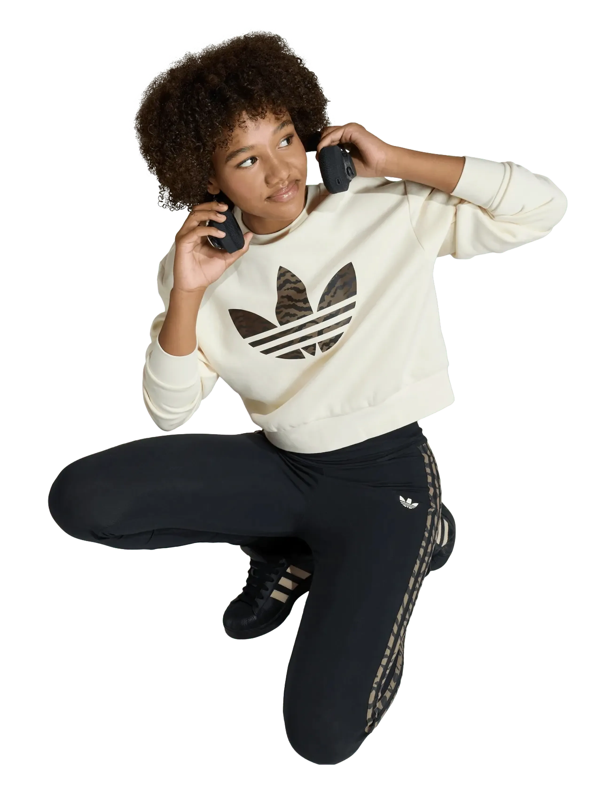 adidas Originals 3S TIGHTS - Leggings - BLACK/NBROWN / black