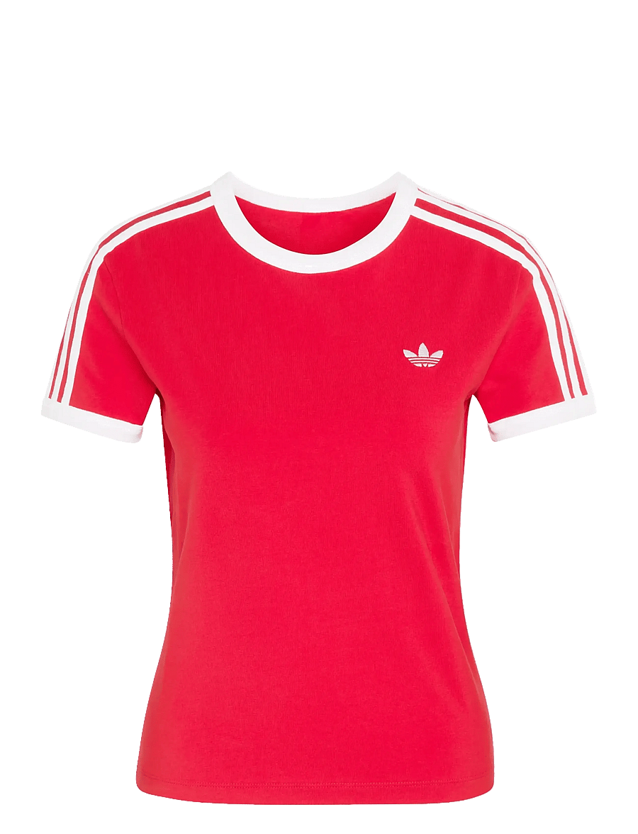 adidas Originals - 3S TEE SLIM - t-shirts - betsca/white - 1