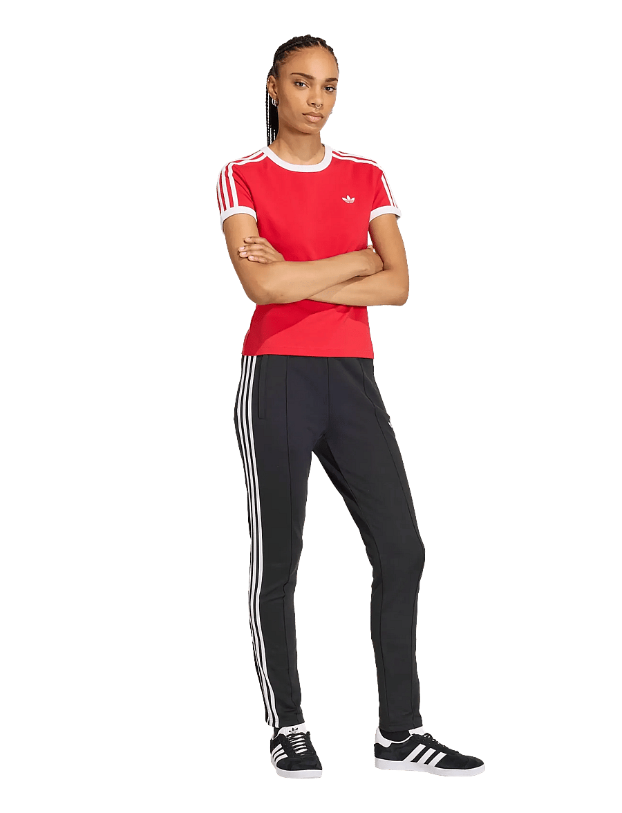 adidas Originals - 3S TEE SLIM - t-shirts - betsca/white - 0
