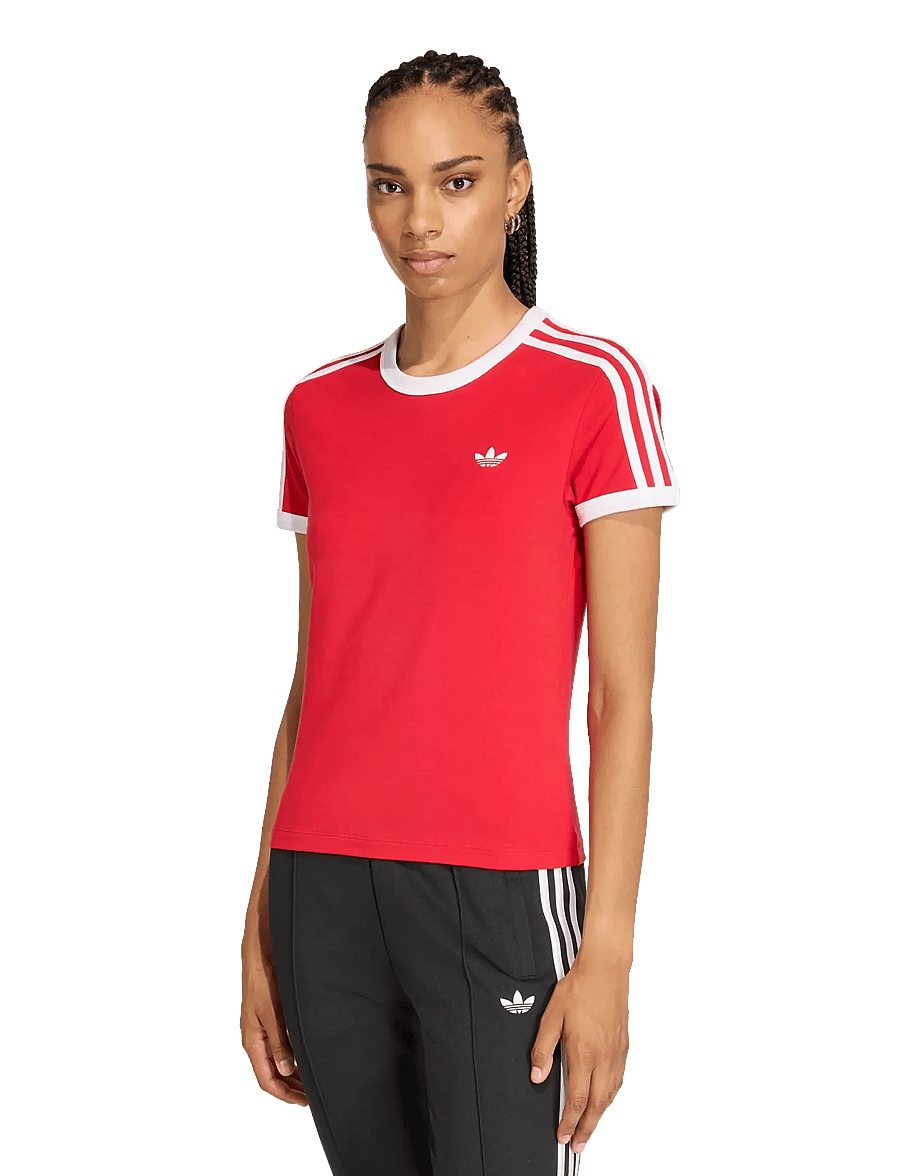 adidas Originals - 3S TEE SLIM - t-shirts - betsca/white - 3