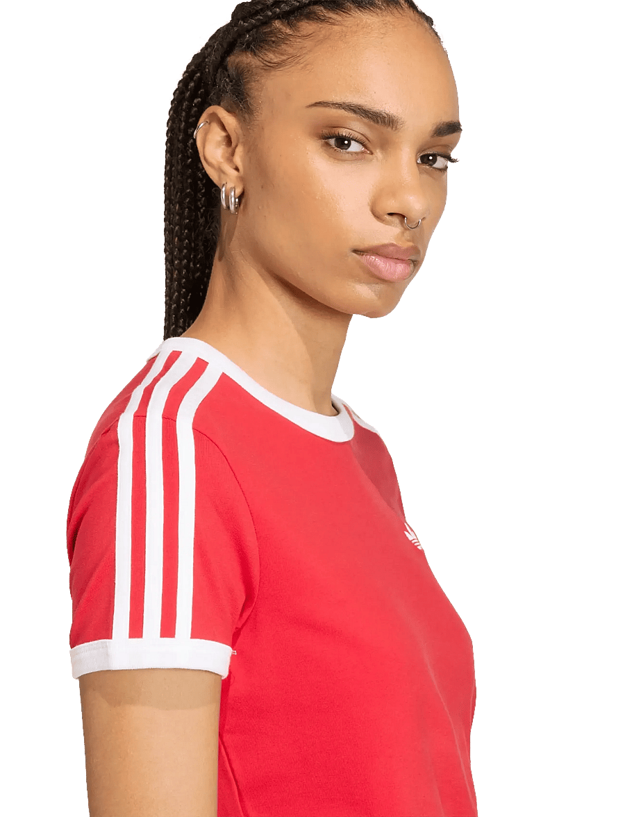 adidas Originals - 3S TEE SLIM - t-shirts - betsca/white - 4