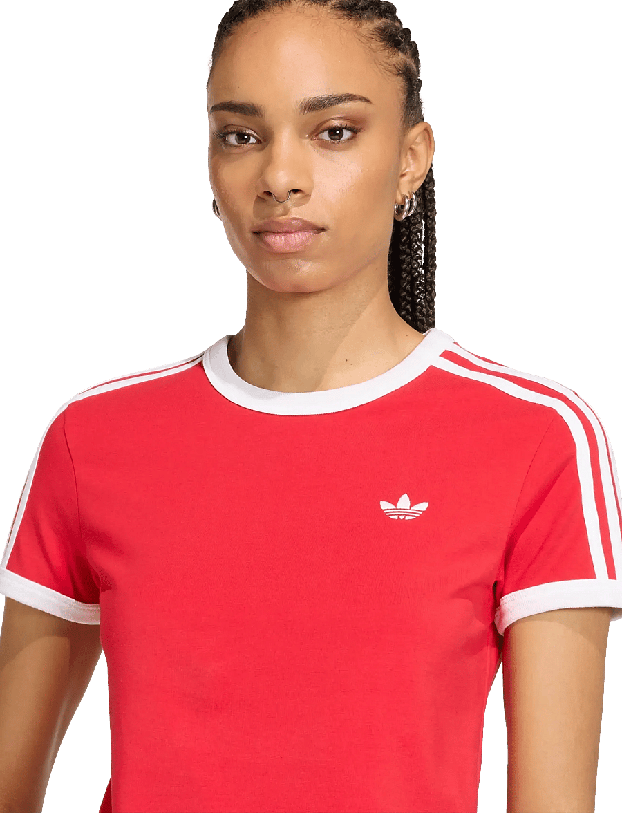 adidas Originals - 3S TEE SLIM - t-shirts - betsca/white - 5