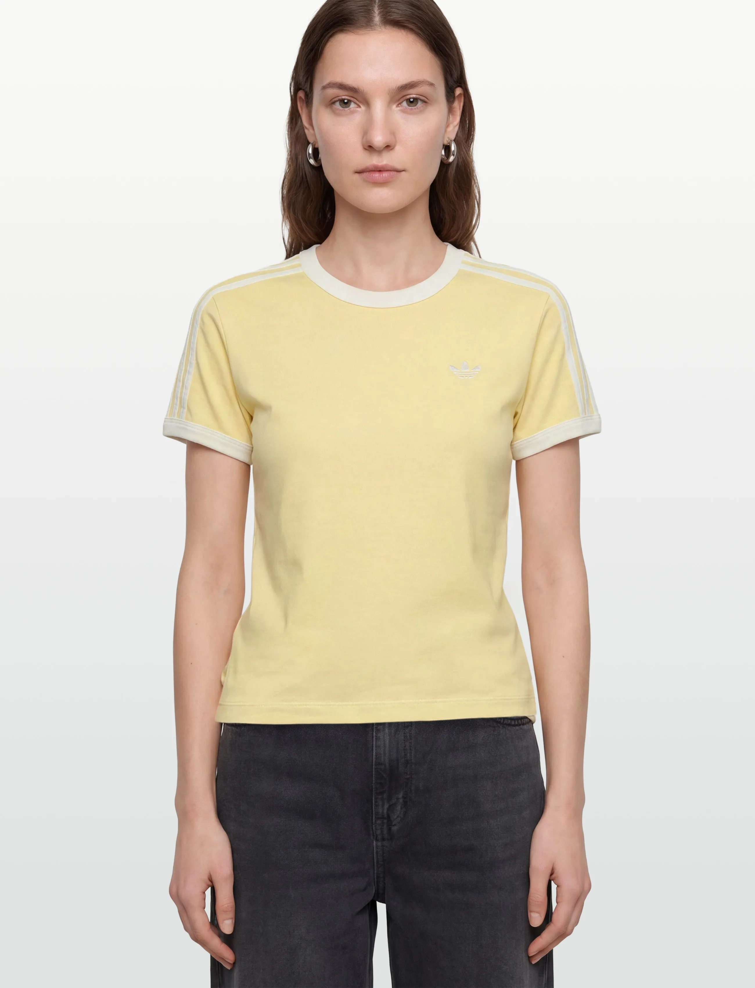 adidas Originals - 3S TEE SLIM - t-shirts - orgtin/owhite - 3