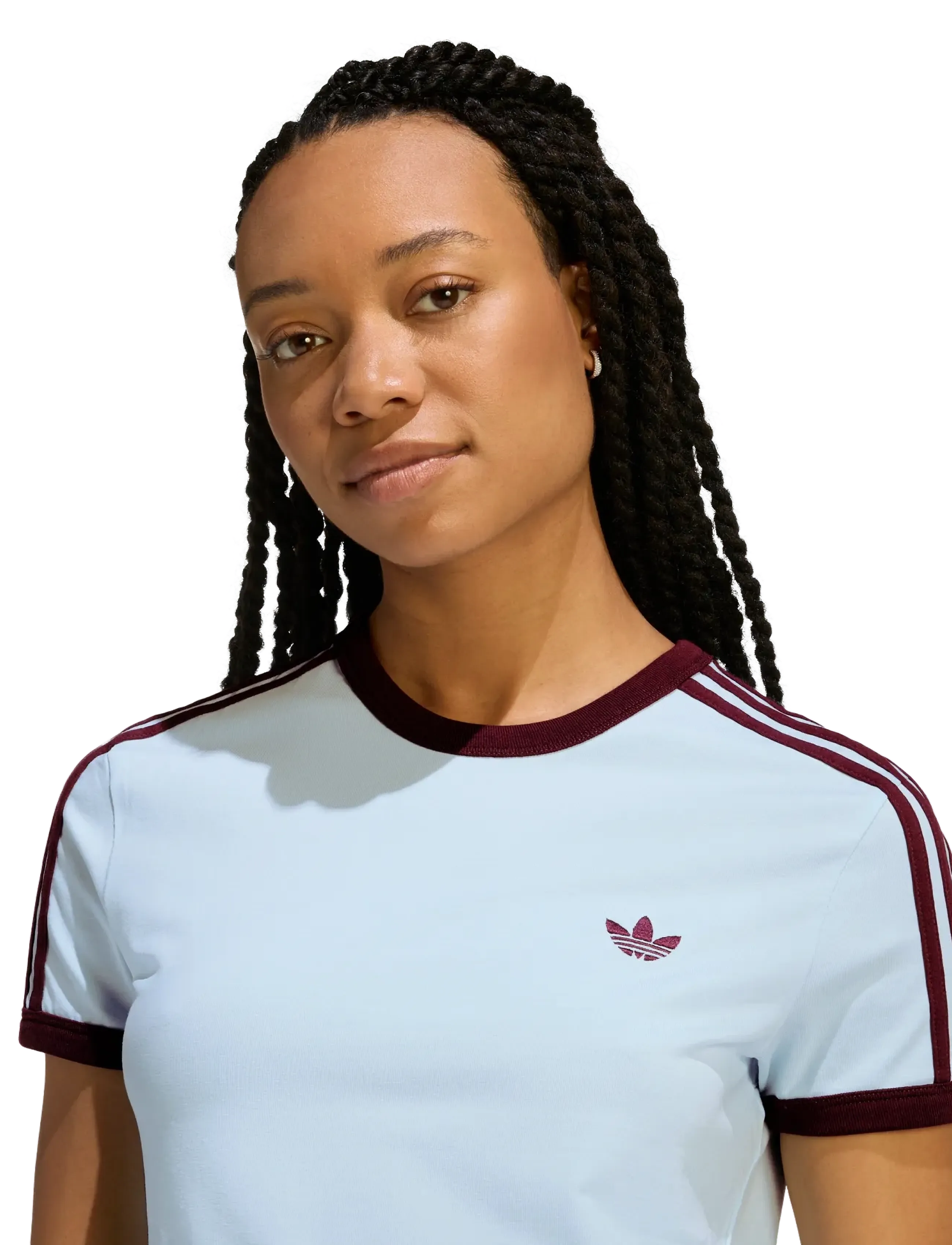 adidas Originals - 3S TEE SLIM - t-shirts - crsk/maroon - 3