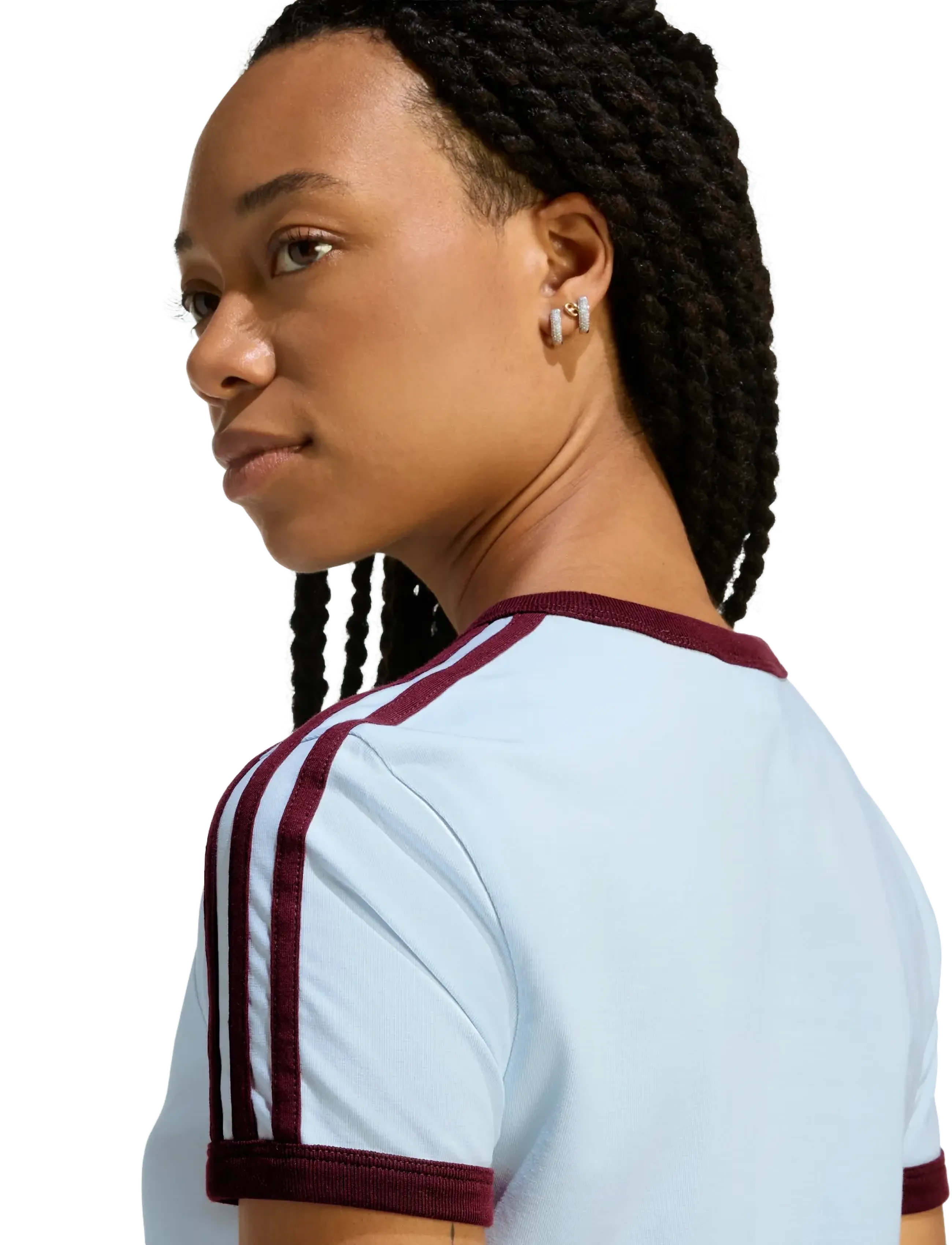 adidas Originals - 3S TEE SLIM - t-shirts - crsk/maroon - 4