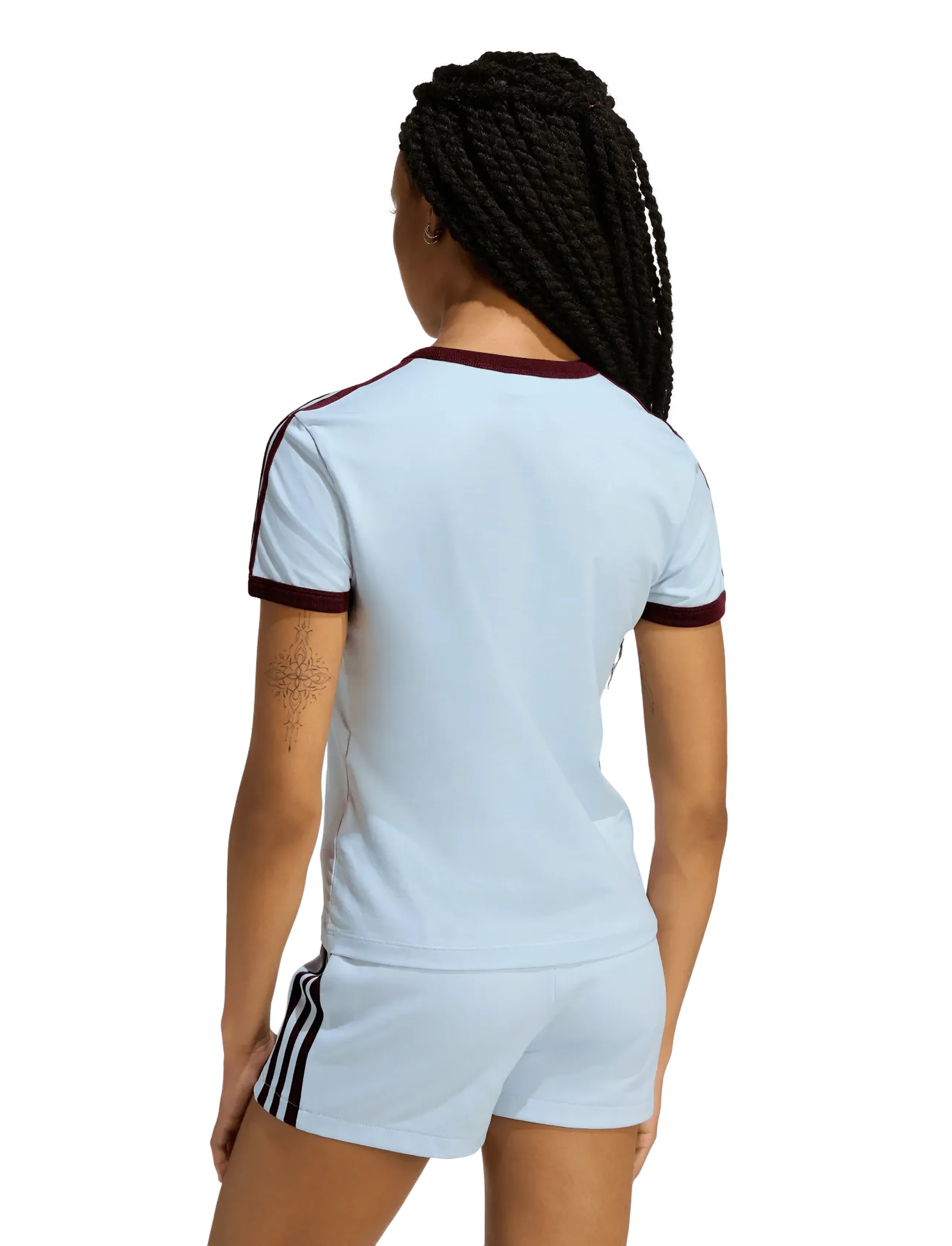adidas Originals - 3S TEE SLIM - t-shirts - crsk/maroon - 5