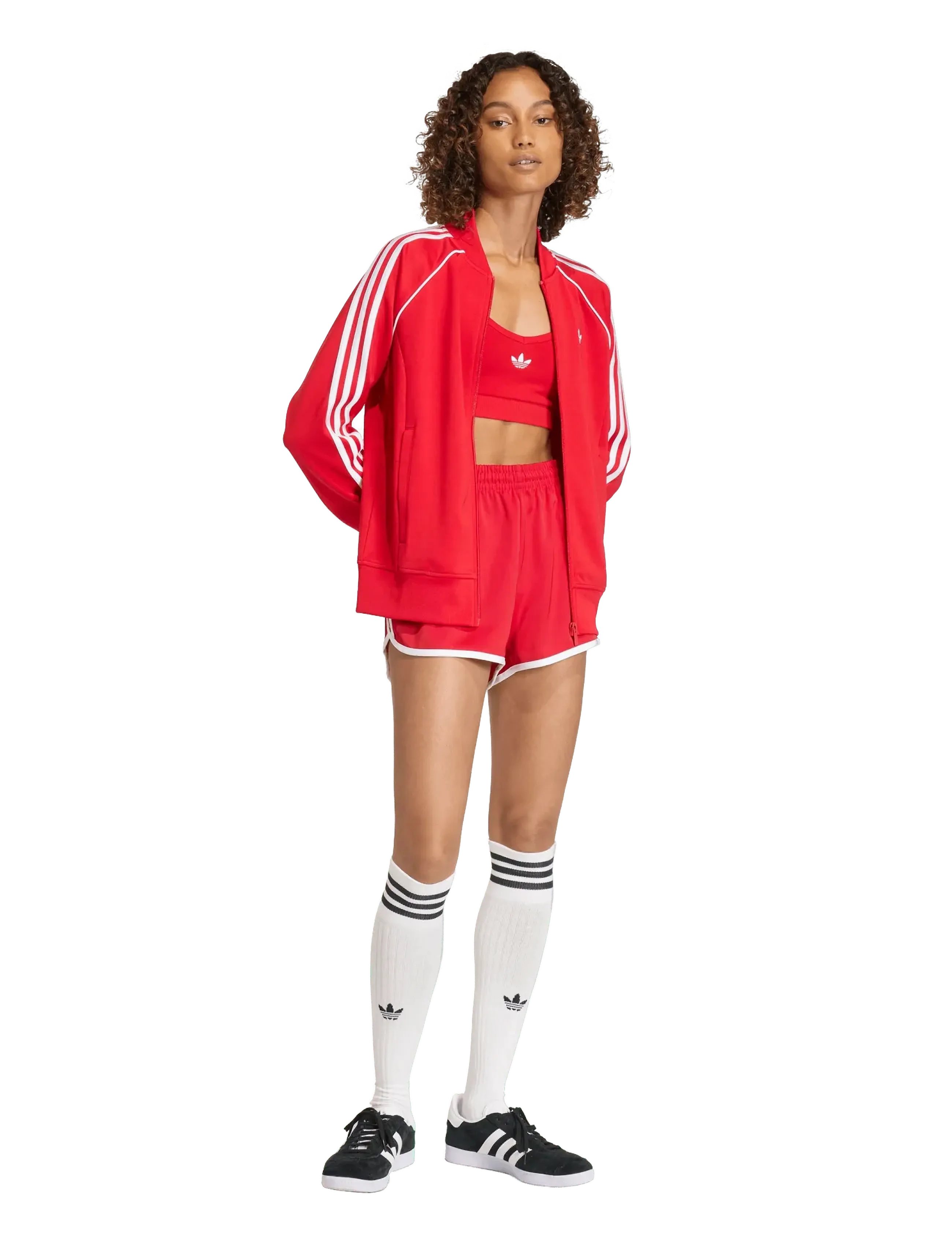 adidas Originals 3S Sprntr Short, XXL, Sport Shorts, Rot - Training Frauen