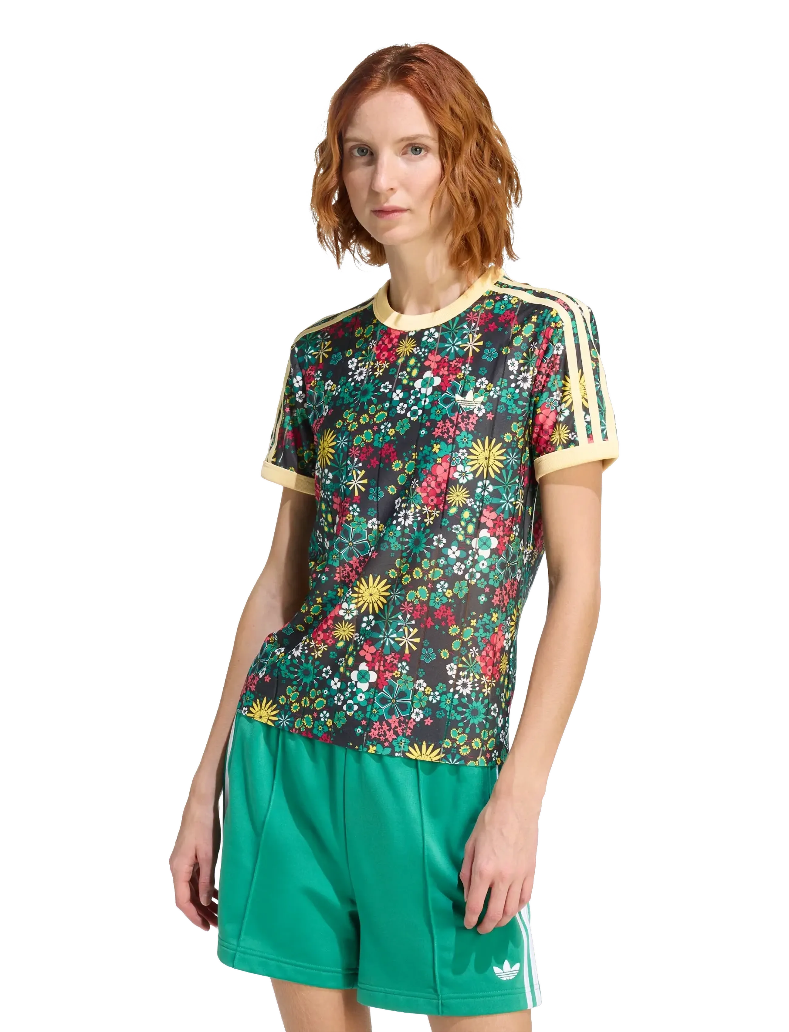 adidas Originals - 3S TEE SLIM - t-shirts - black/bgreen/cgreen/e - 5