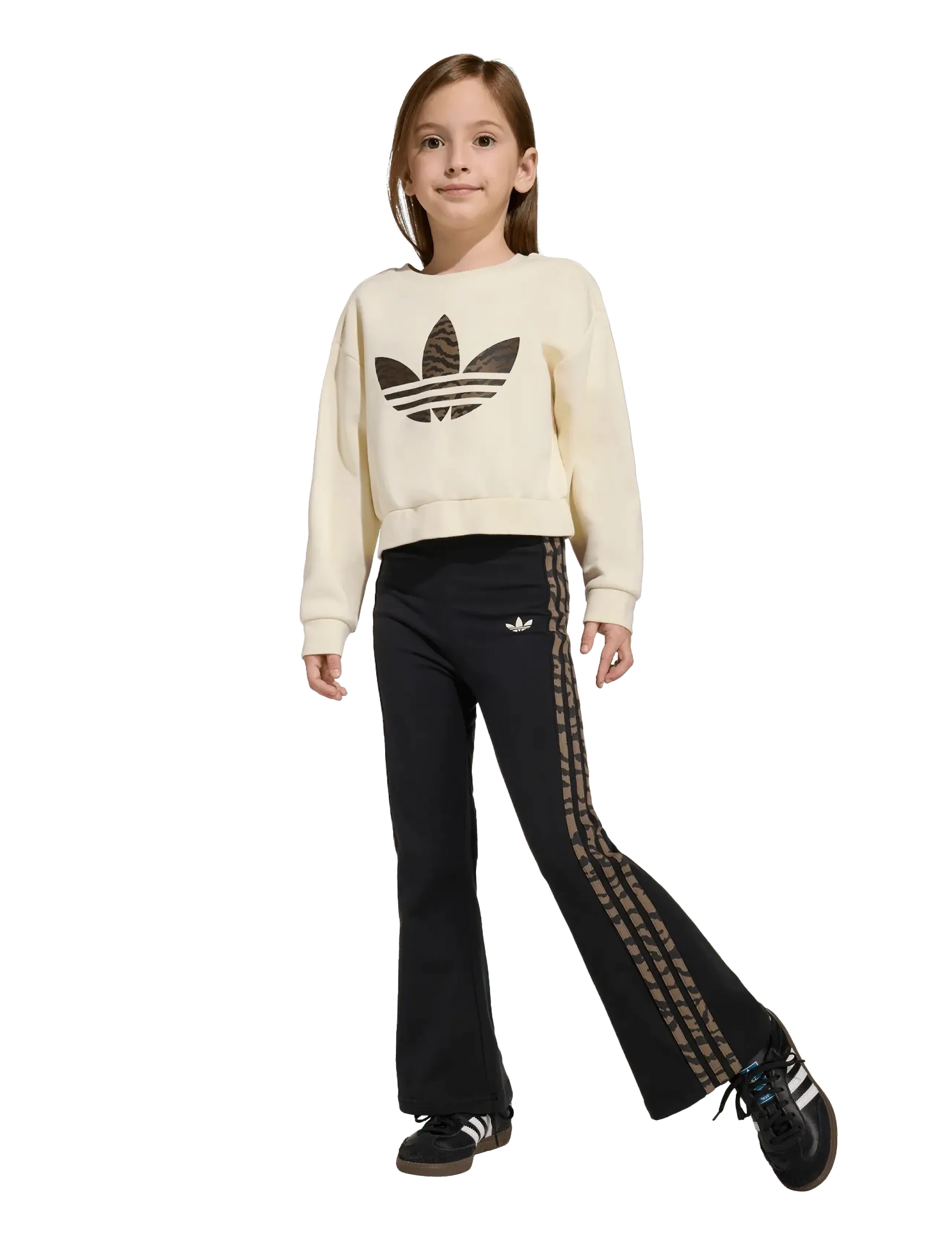 adidas Originals BOXY CREW SET - Sett med langermede T-skjorter - CREWHT/NBROWN / black