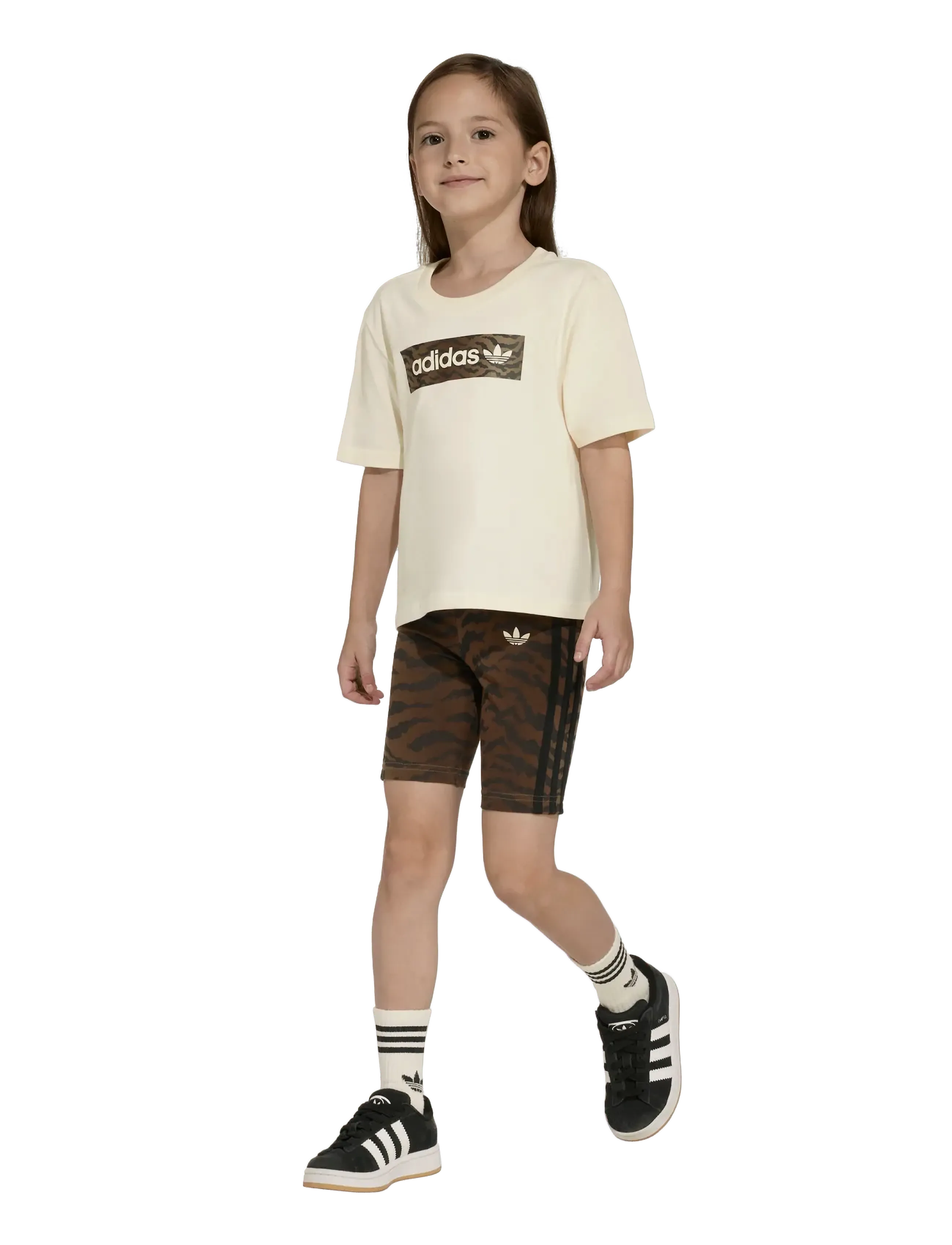 adidas Originals CYC TEE SET AOP - Set med kortärmad t-shirt - CREWHT/NBROWN / cream