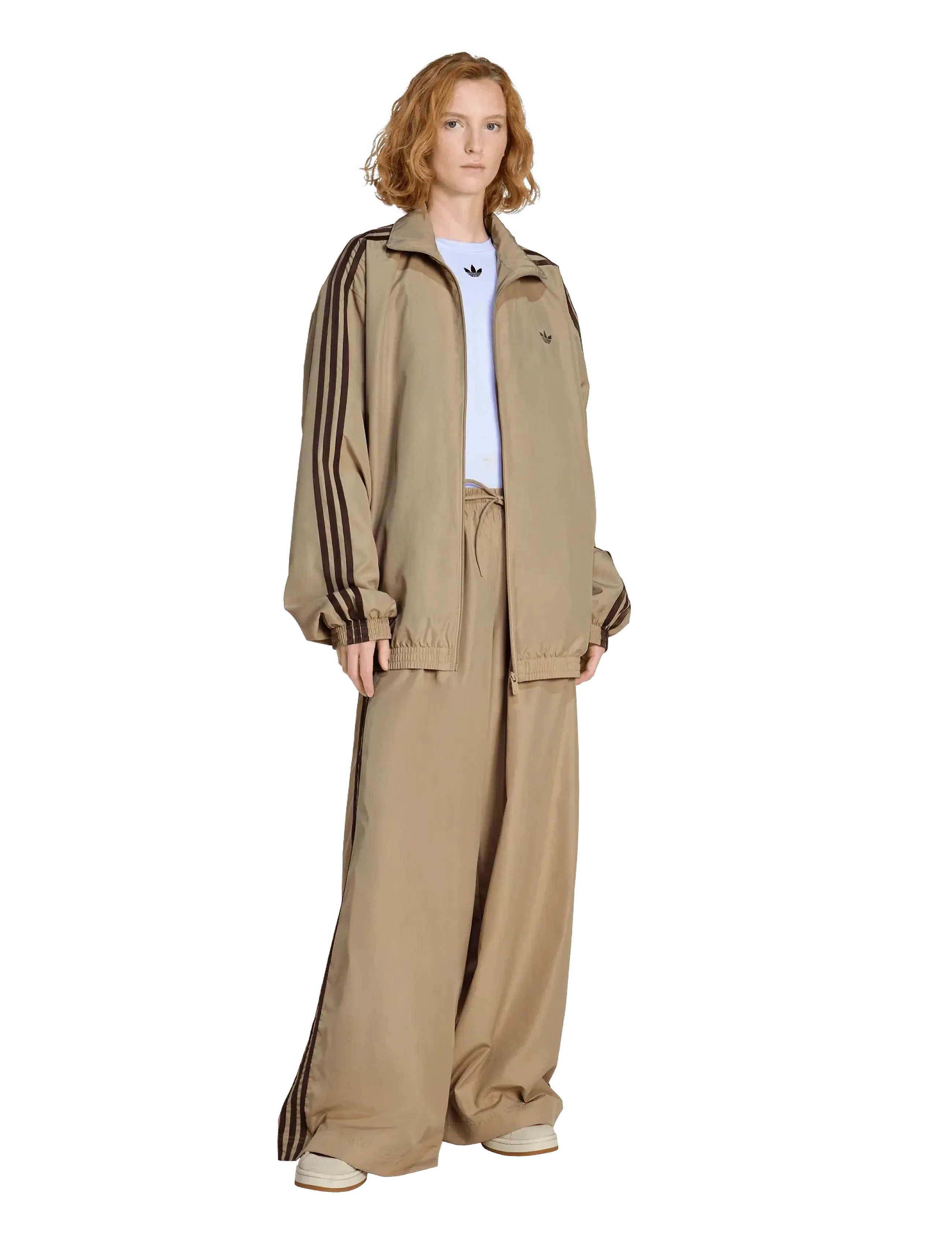 adidas Originals Firebird Tp, L, Beige, Bukser > Brede Ben, Dame