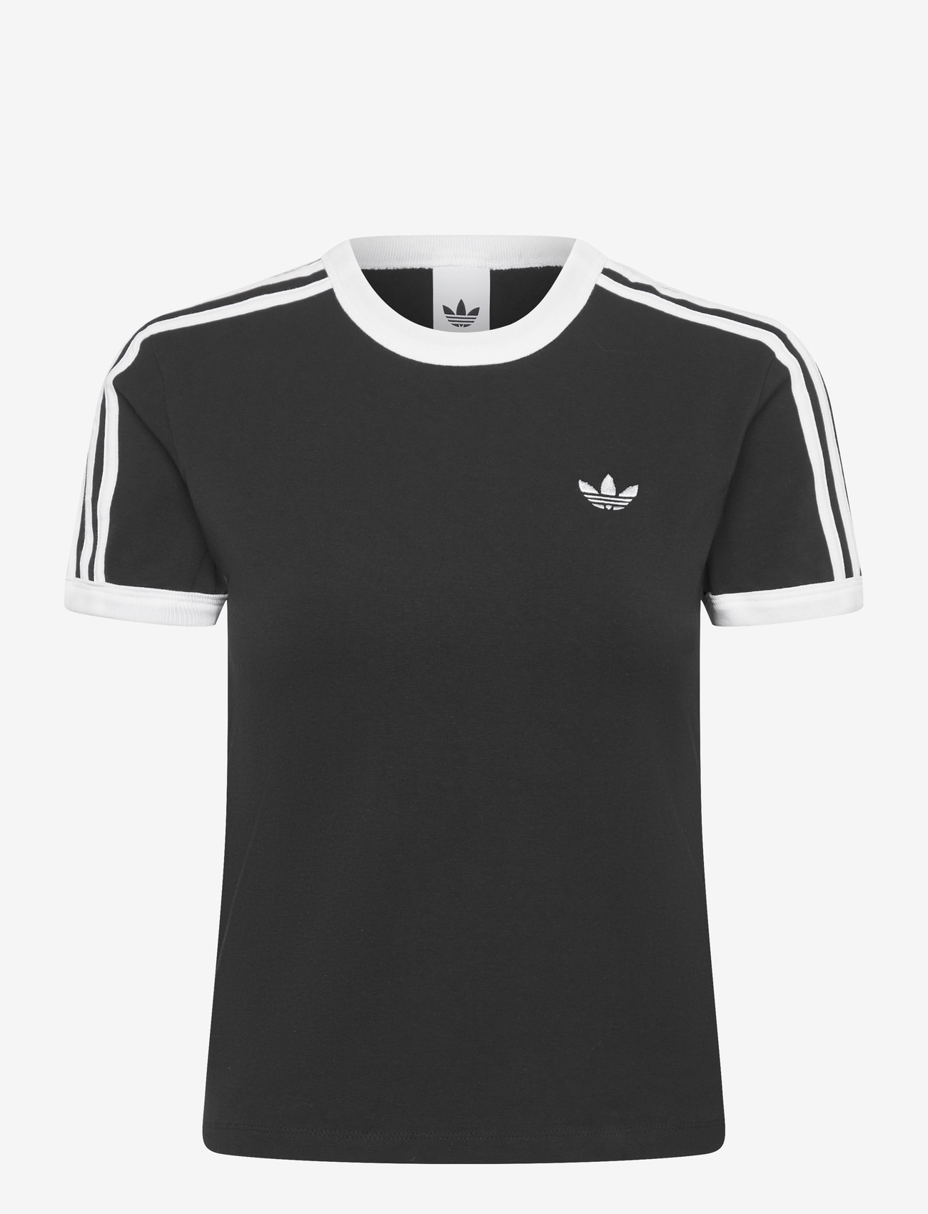 adidas Originals - 3S TEE SLIM - t-shirts - black/white - 0